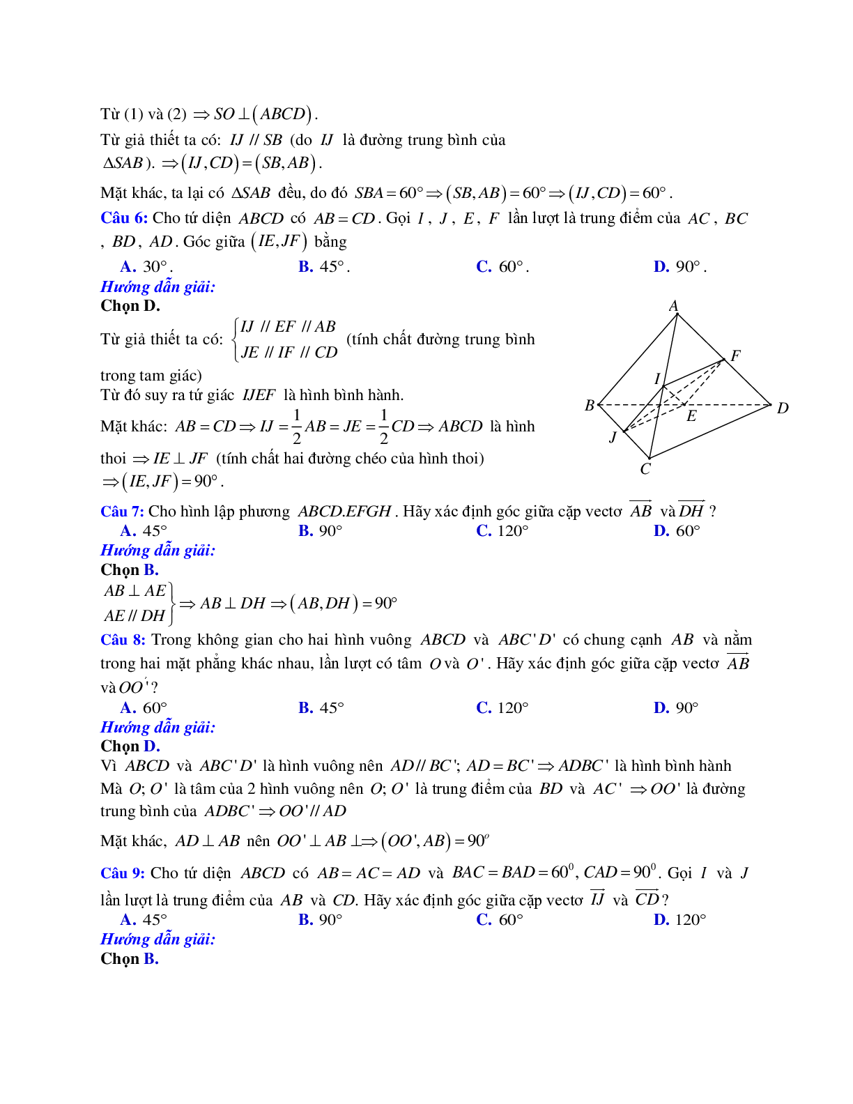 Phương pháp giải và bài tập về Cách tính góc giữa hai đường thẳng (trang 4)