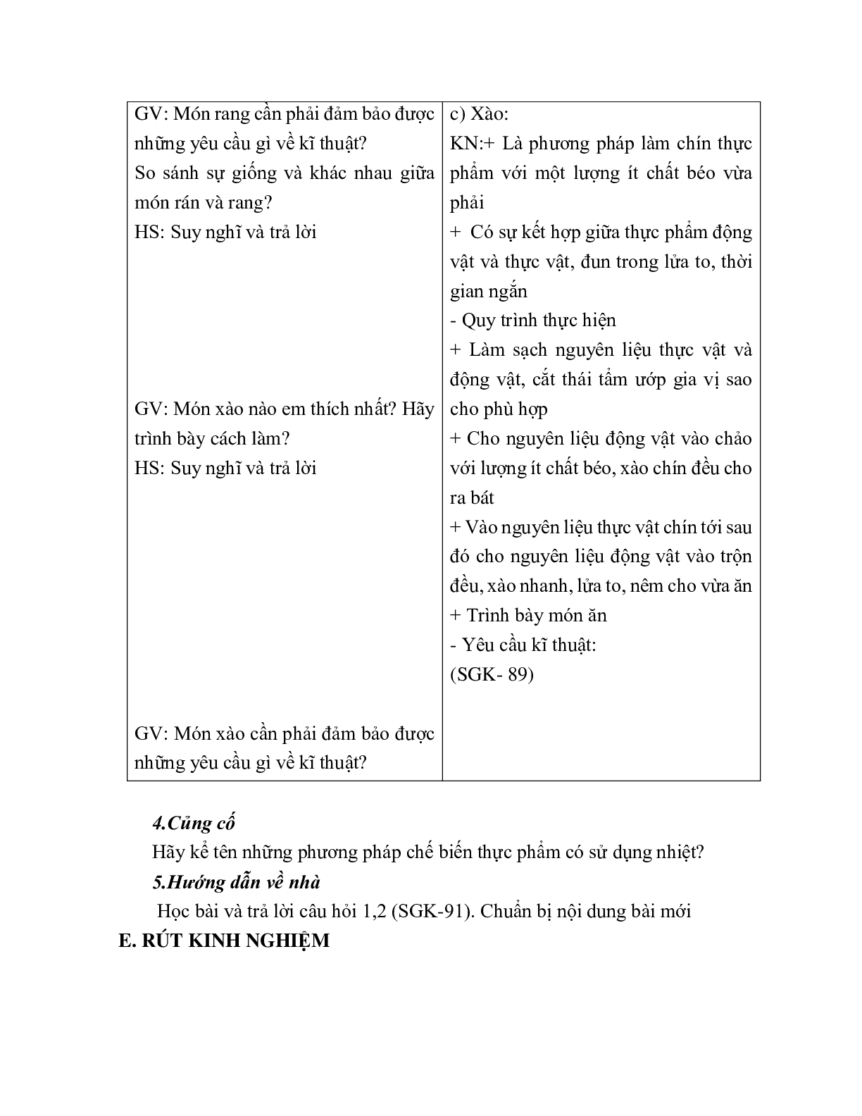 GIÁO ÁN CÔNG NGHỆ 6 BÀI 22: CÁC PHƯƠNG PHÁP CHẾ BIẾN THỰC PHẨM (T2) MỚI NHẤT – CV5512 (trang 4)