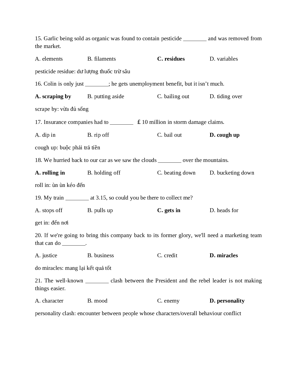 105 câu hỏi trắc nghiệm Tiếng Anh lớp 12 có đáp án và lời giải chi tiết 2023 (trang 3)