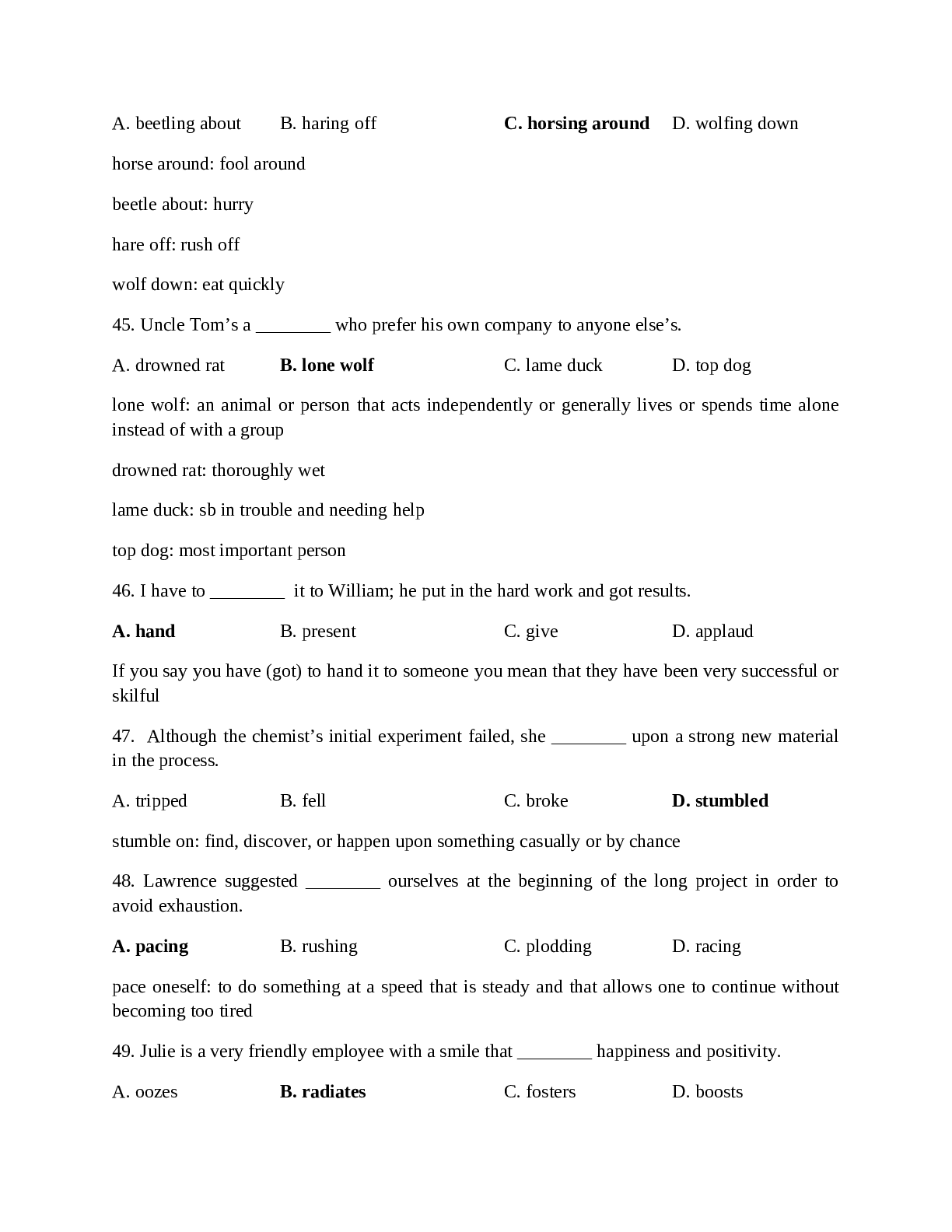 105 câu hỏi trắc nghiệm Tiếng Anh lớp 12 có đáp án và lời giải chi tiết 2023 (trang 7)
