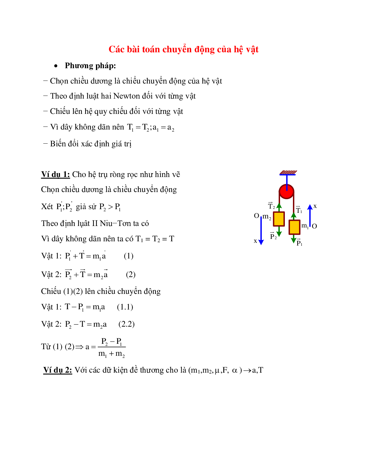 Phương pháp giải và bài tập về Các bài toán chuyển động của hệ vật chọn lọc (trang 1)