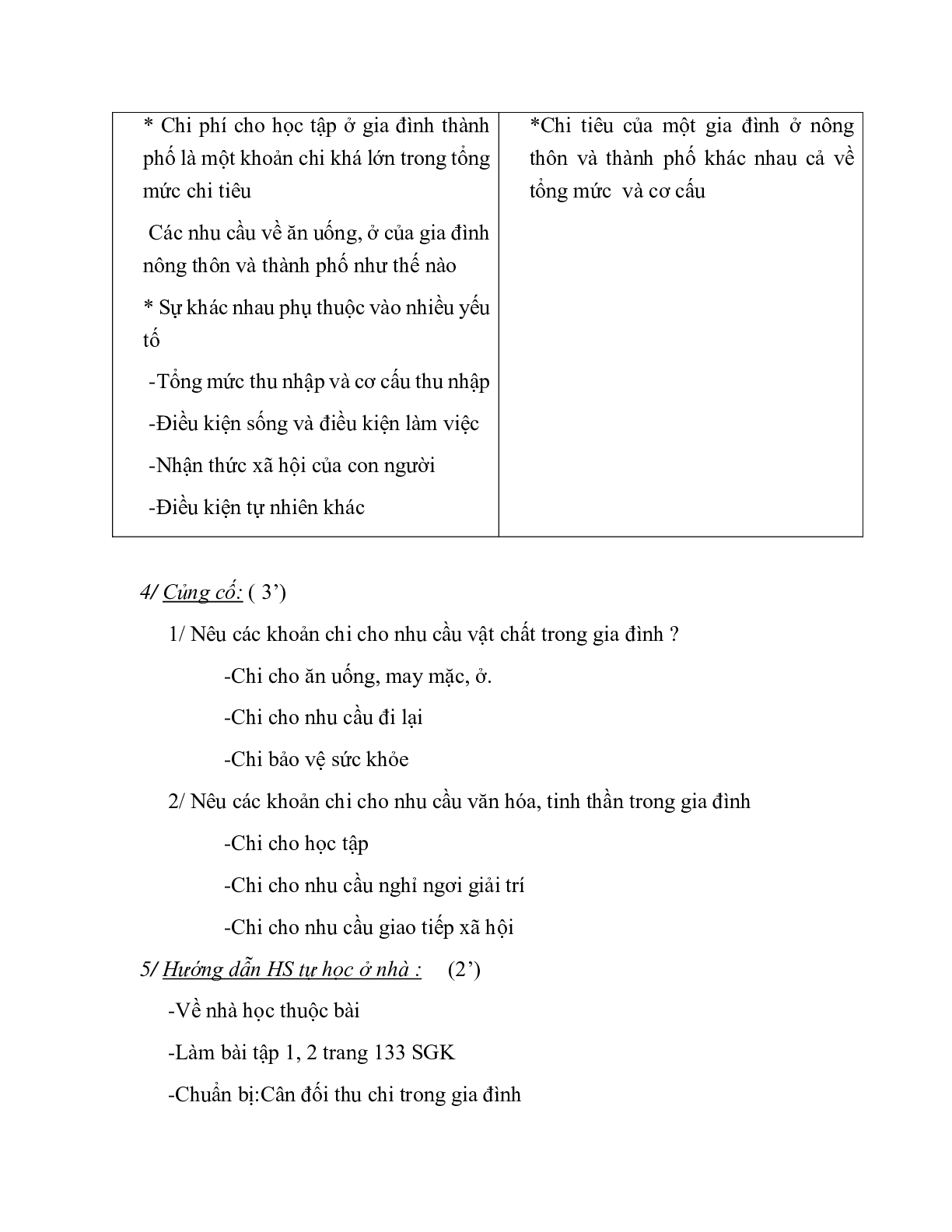 GIÁO ÁN CÔNG NGHỆ 6 BÀI 28: CHI TIÊU TRONG GIA ĐÌNH (T1) MỚI NHẤT – CV5555 (trang 6)