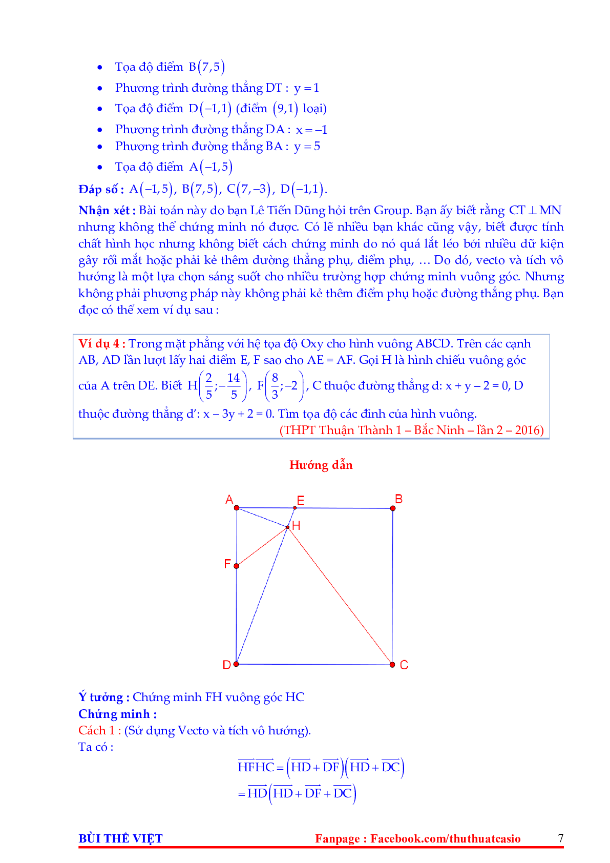 Một số phương pháp giải bài toán hình học tọa độ phẳng Oxy (trang 7)
