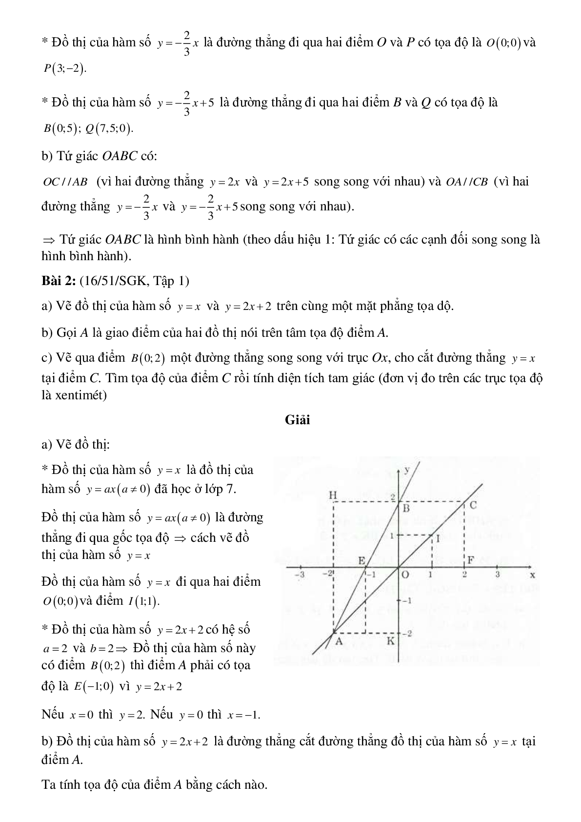Bài tập Đồ thị hàm số Y=aX+b (trang 2)