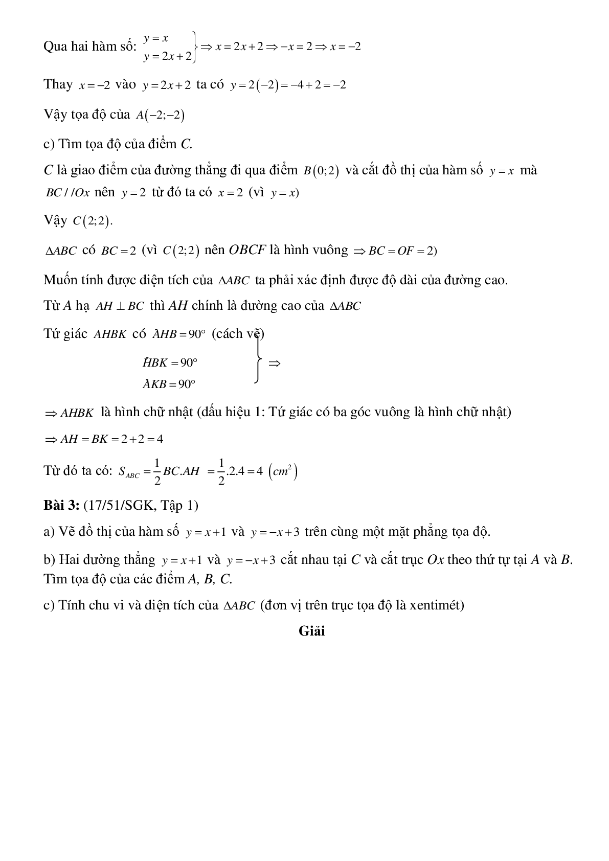 Bài tập Đồ thị hàm số Y=aX+b (trang 3)