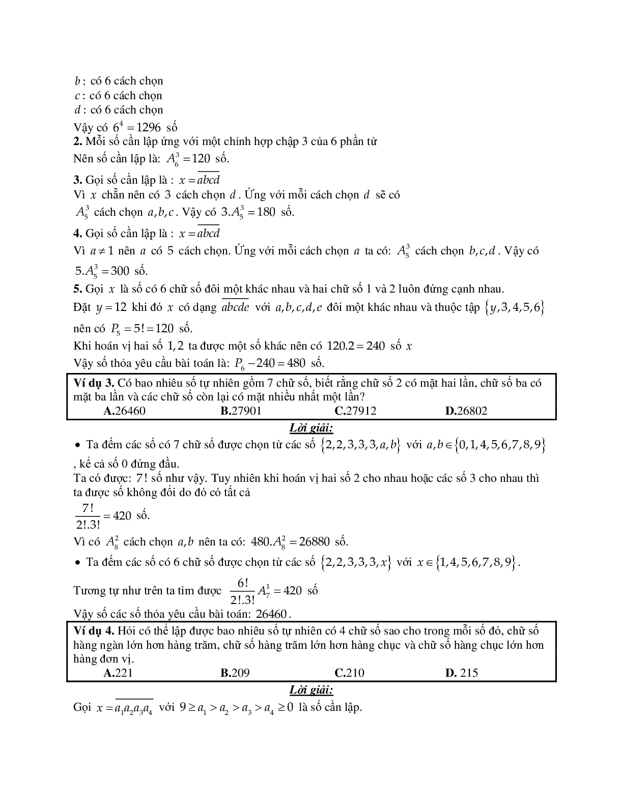 Phương pháp giải và bài tập về Các bài toán đếm liên quan số tự nhiên (trang 2)