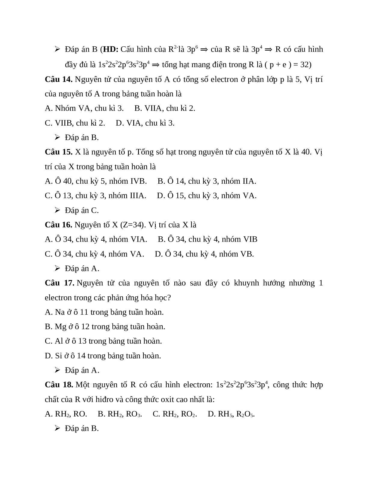 40 bài tập trắc nghiệm chương Bảng tuần hoàn các nguyên tố hóa học có đáp án (trang 4)