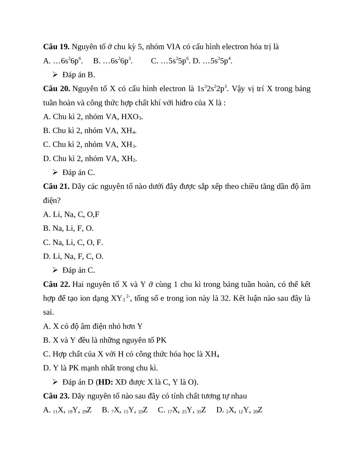 40 bài tập trắc nghiệm chương Bảng tuần hoàn các nguyên tố hóa học có đáp án (trang 5)