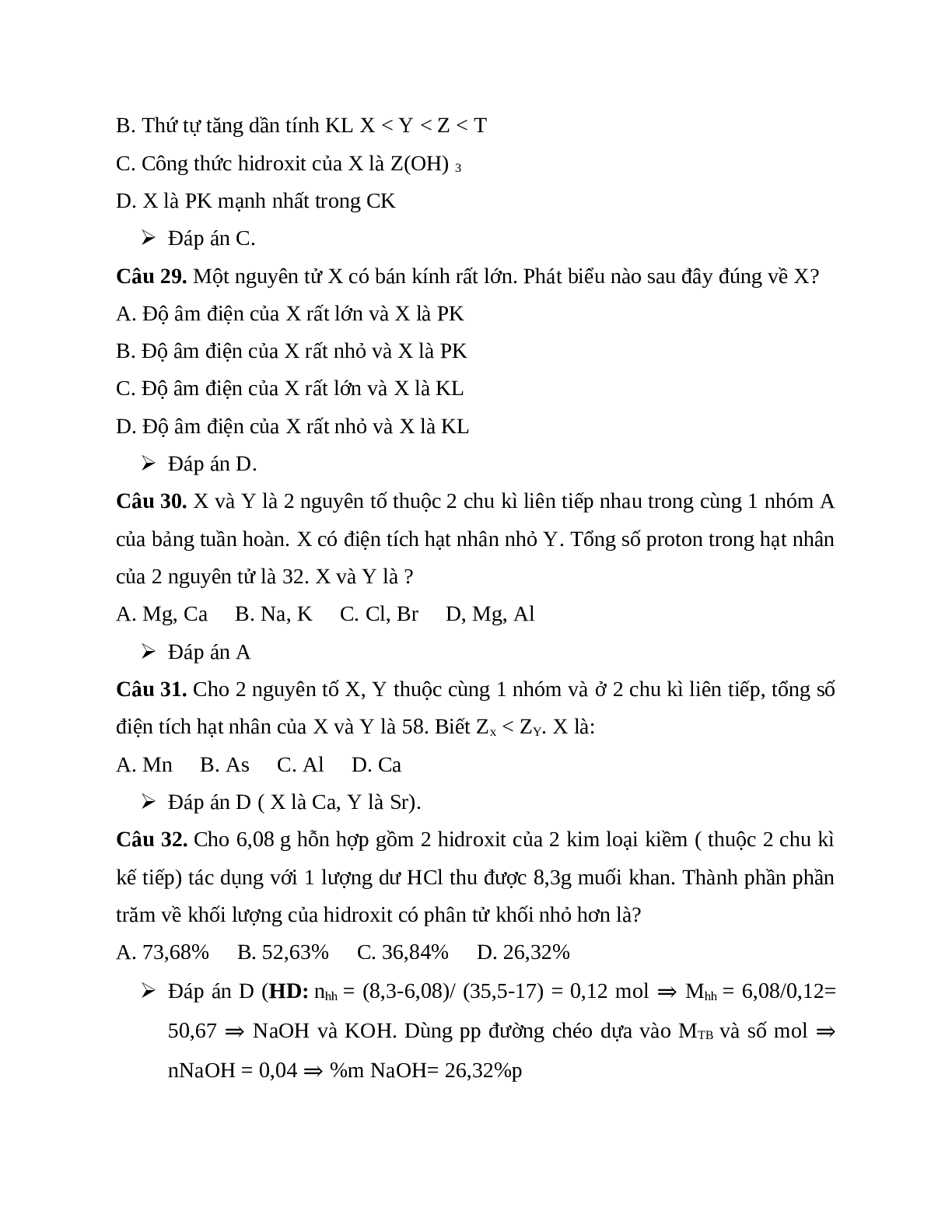 40 bài tập trắc nghiệm chương Bảng tuần hoàn các nguyên tố hóa học có đáp án (trang 7)