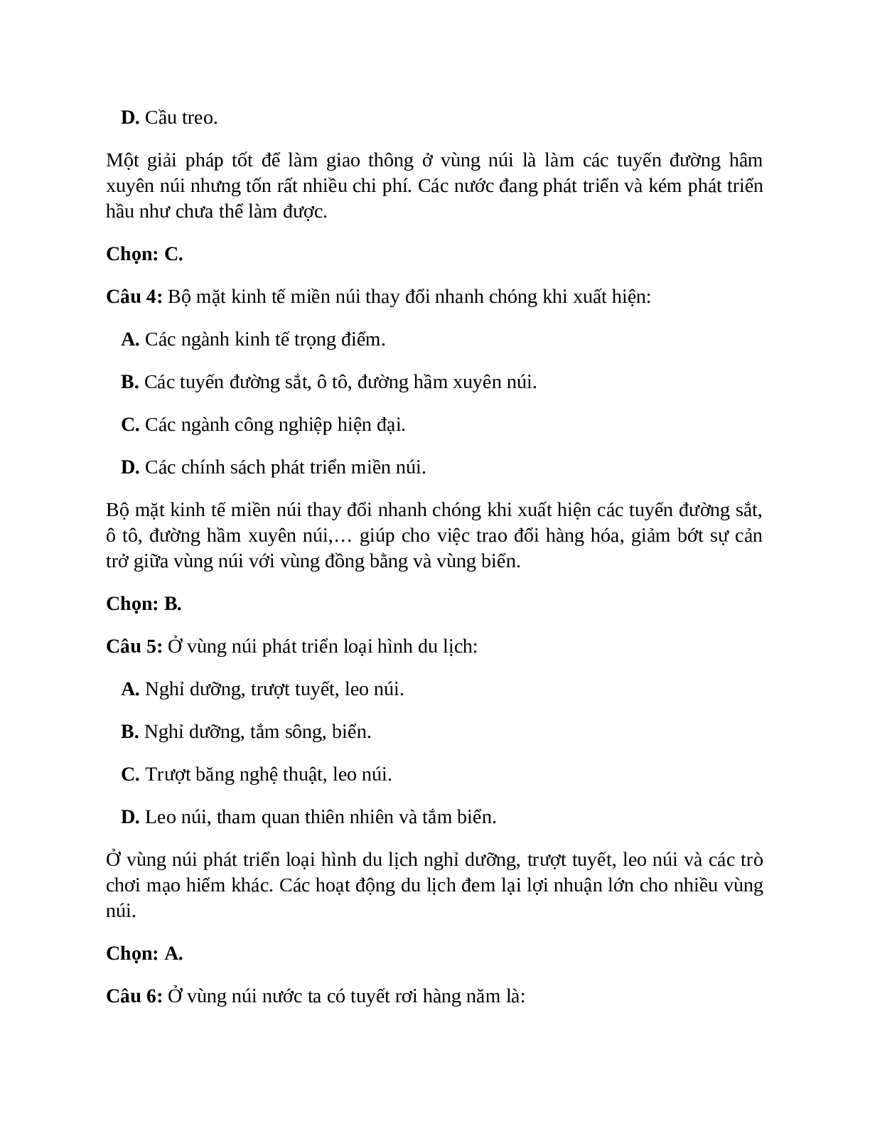 Địa Lí 7 Bài 24 (Lý thuyết và trắc nghiệm): Hoạt động kinh tế của con người ở vùng núi (trang 4)