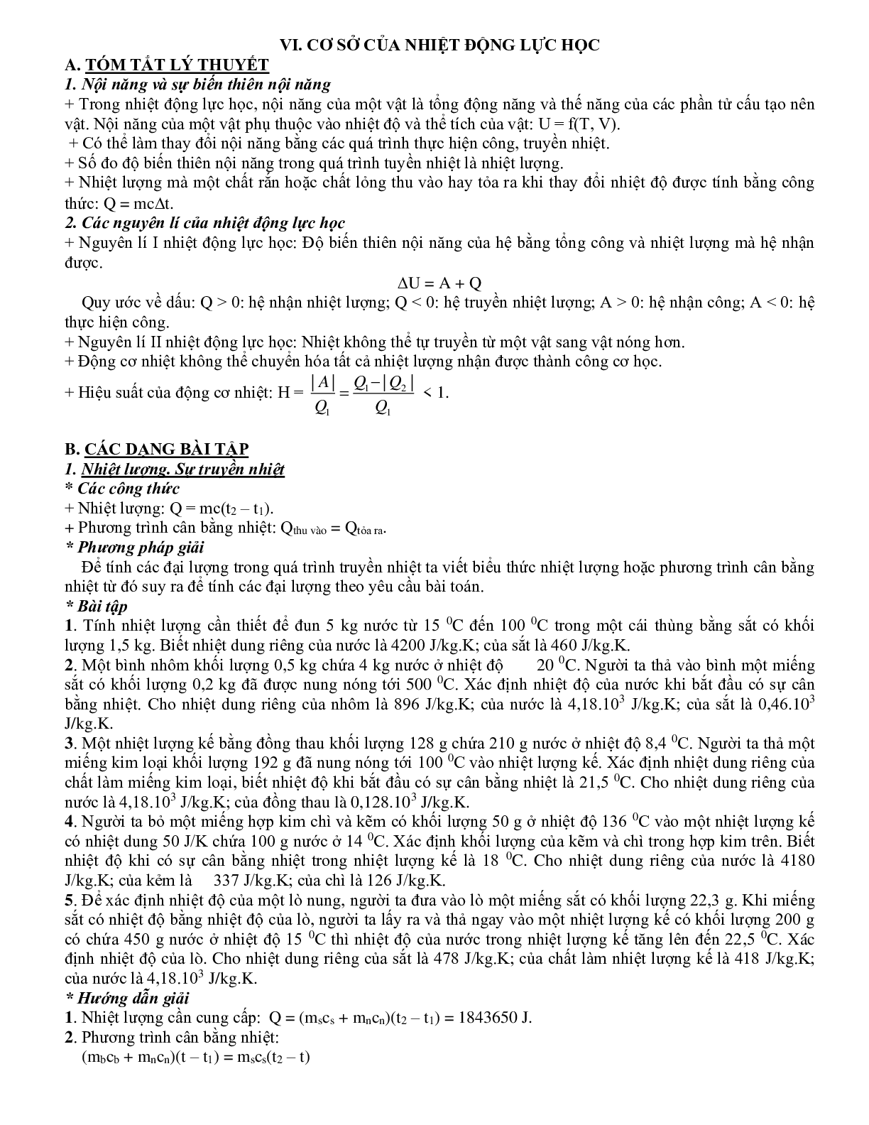 Chuyên đề Cơ sở của nhiệt động lực học môn Vật lý lớp 10 (trang 1)