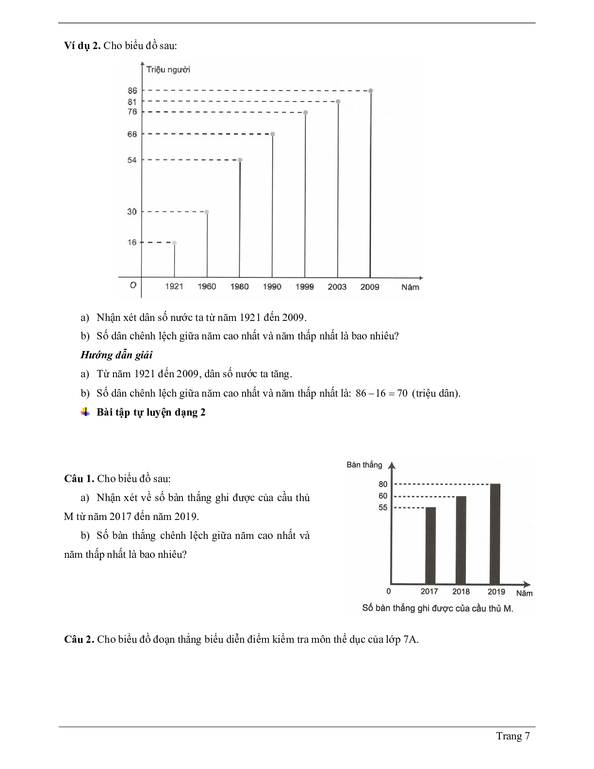 Lý thuyết Toán 7 có đáp án: Biểu đồ (trang 7)