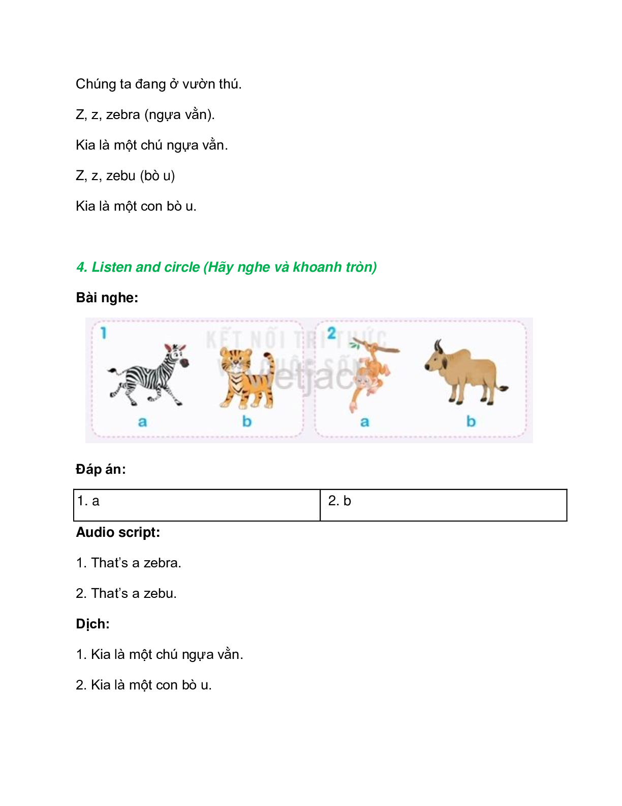 Tiếng Anh lớp 2 Unit 10 Lesson 2 trang 44 – Kết nối tri thức (trang 2)