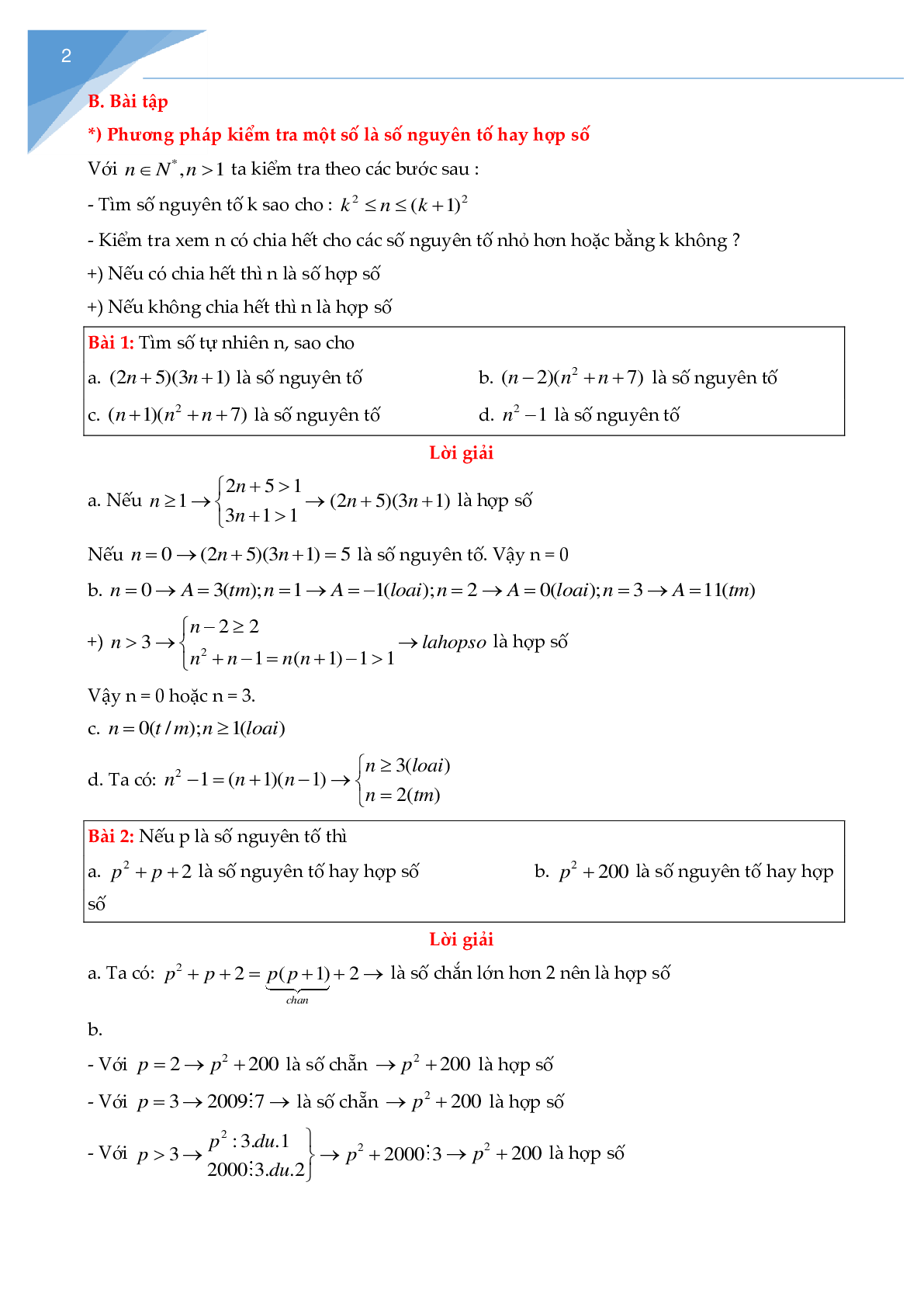 Chuyên đề số nguyên tố, hợp số (trang 2)