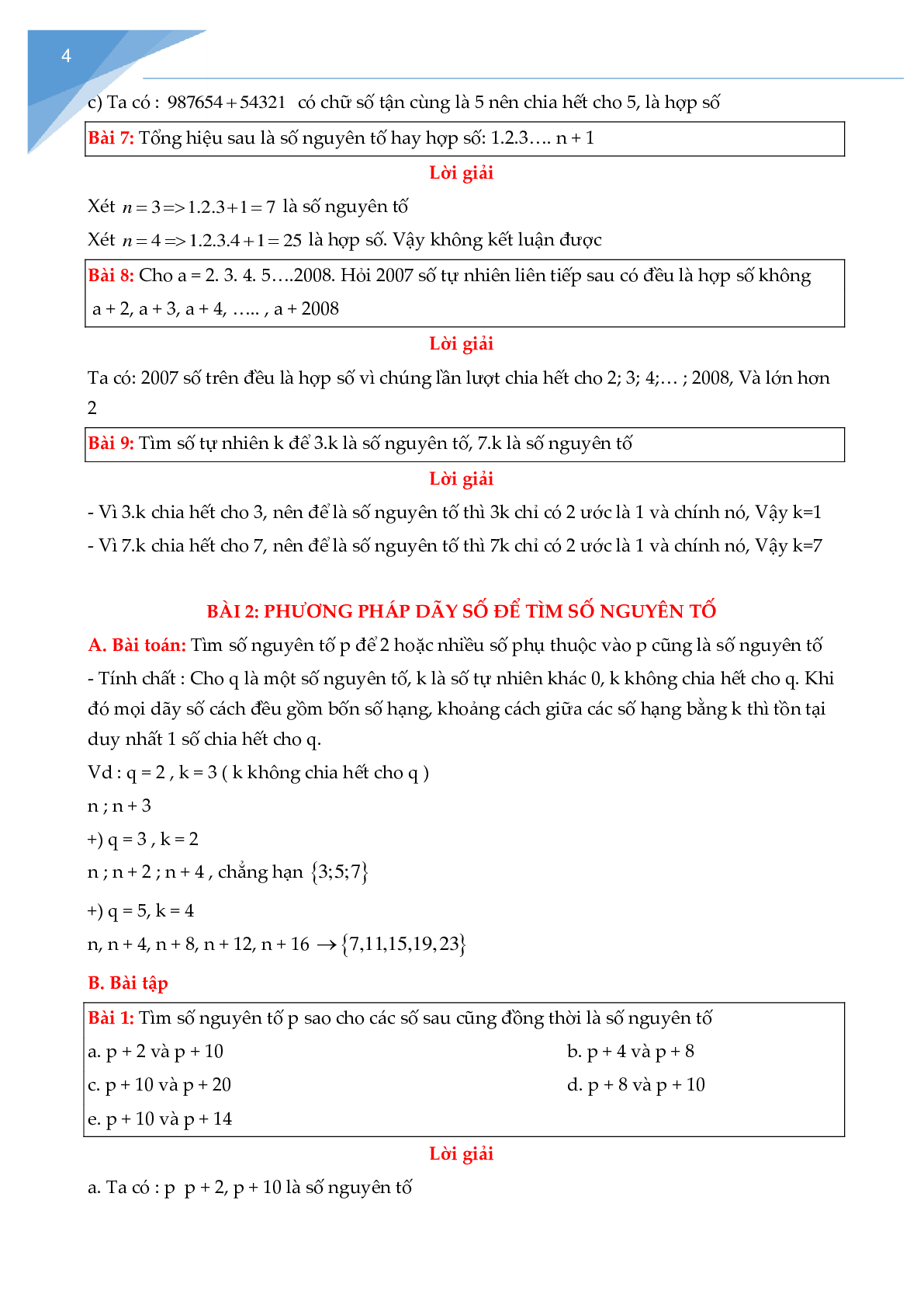 Chuyên đề số nguyên tố, hợp số (trang 4)