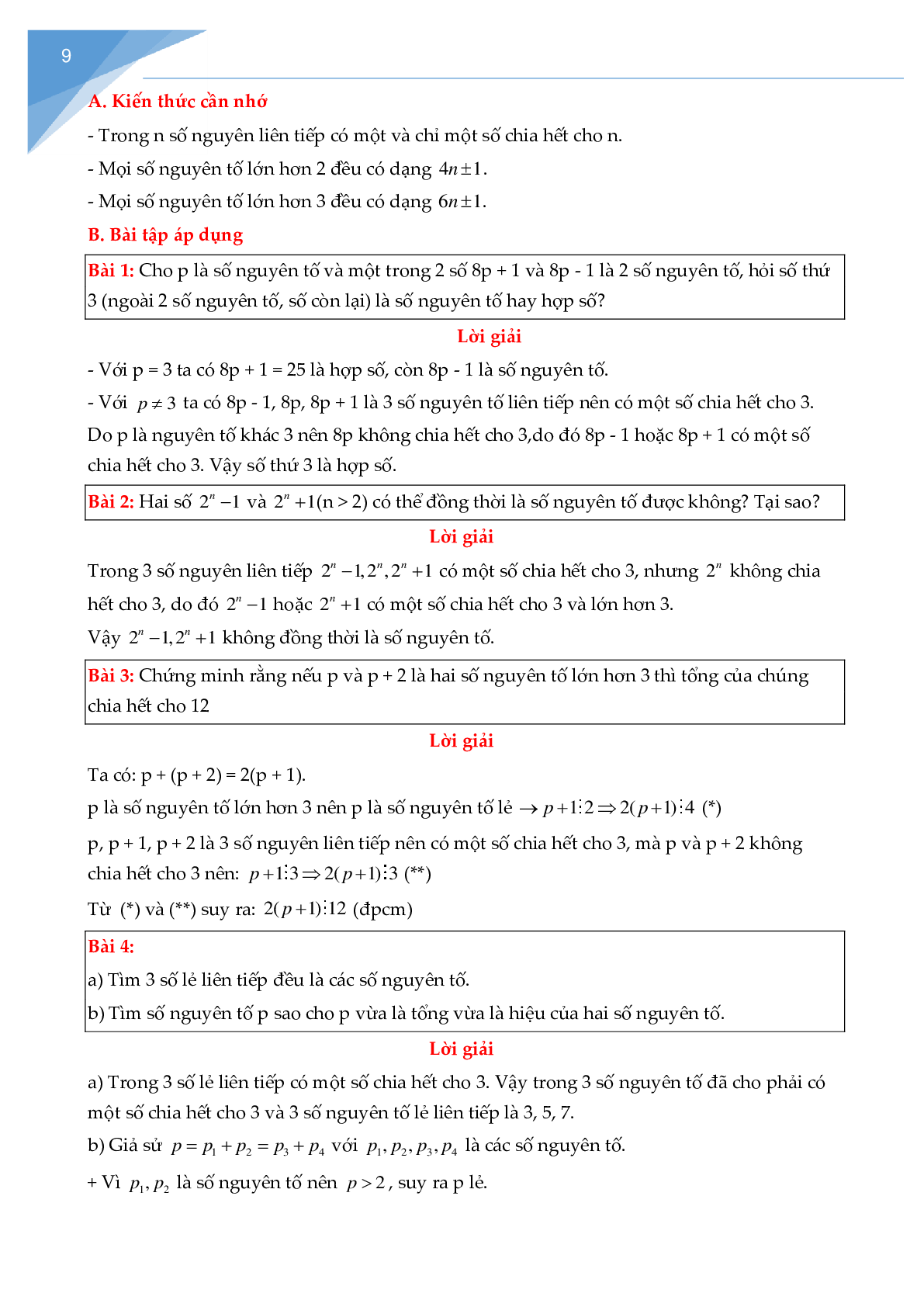 Chuyên đề số nguyên tố, hợp số (trang 9)