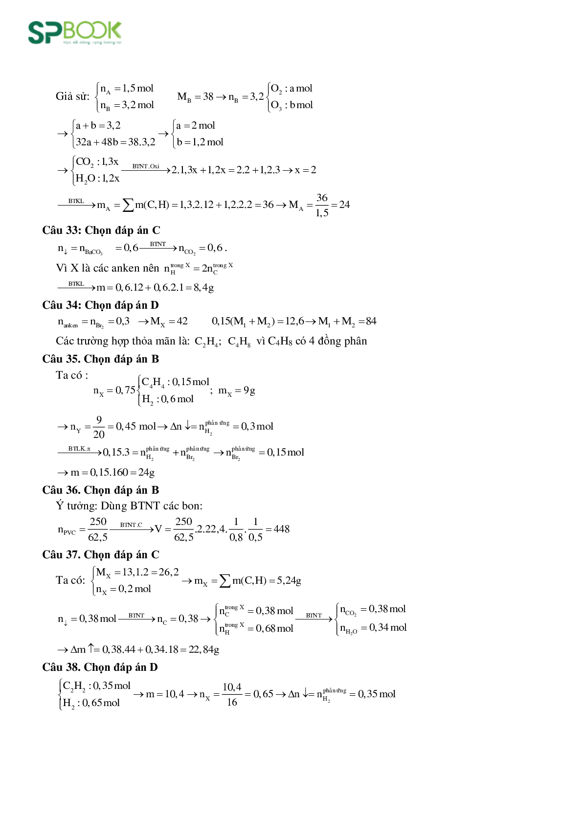 40 bài toán Hidrocacbon hay, lạ, khó môn Hóa lớp 11 có lời giải chi tiết (trang 10)