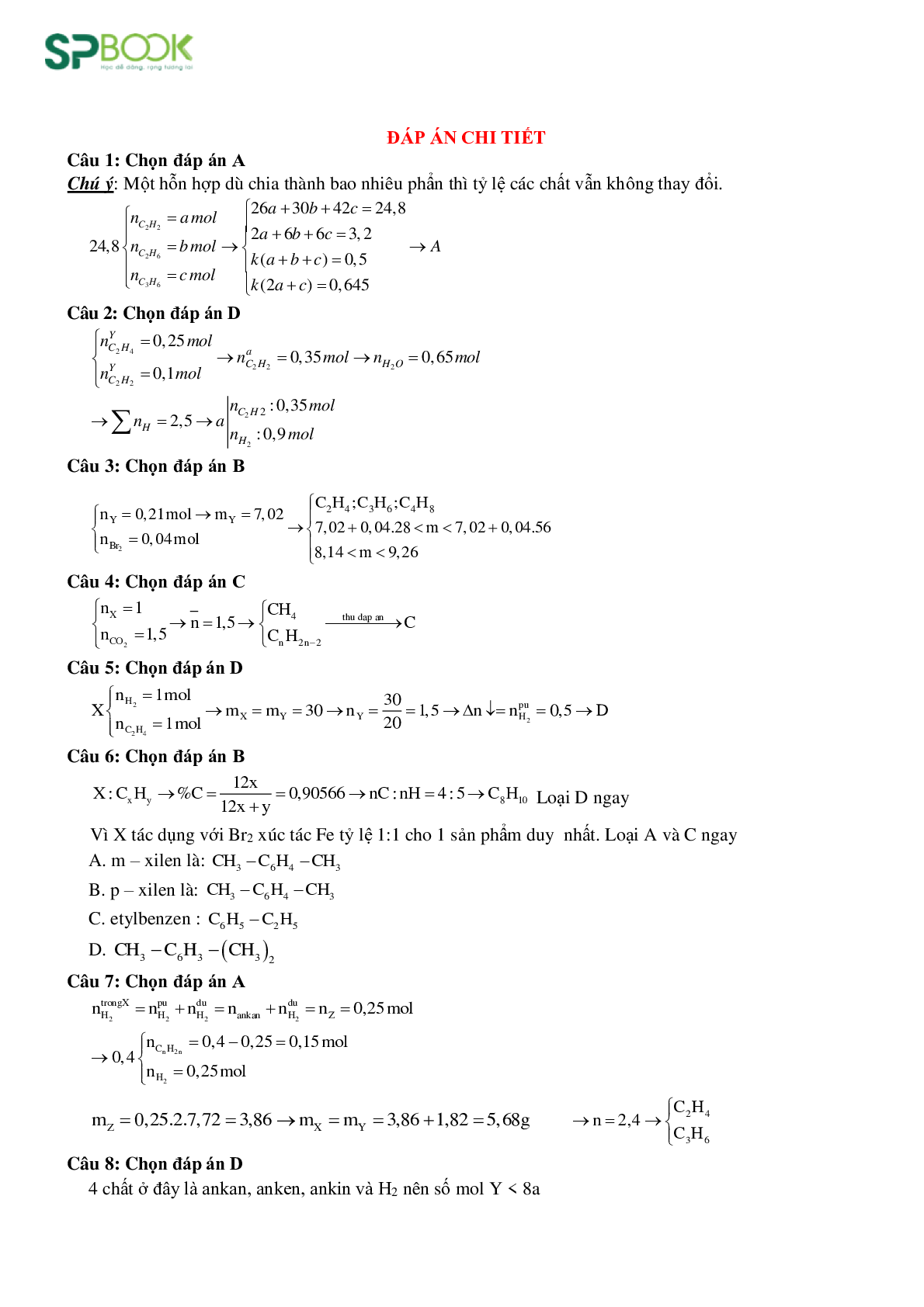 40 bài toán Hidrocacbon hay, lạ, khó môn Hóa lớp 11 có lời giải chi tiết (trang 5)