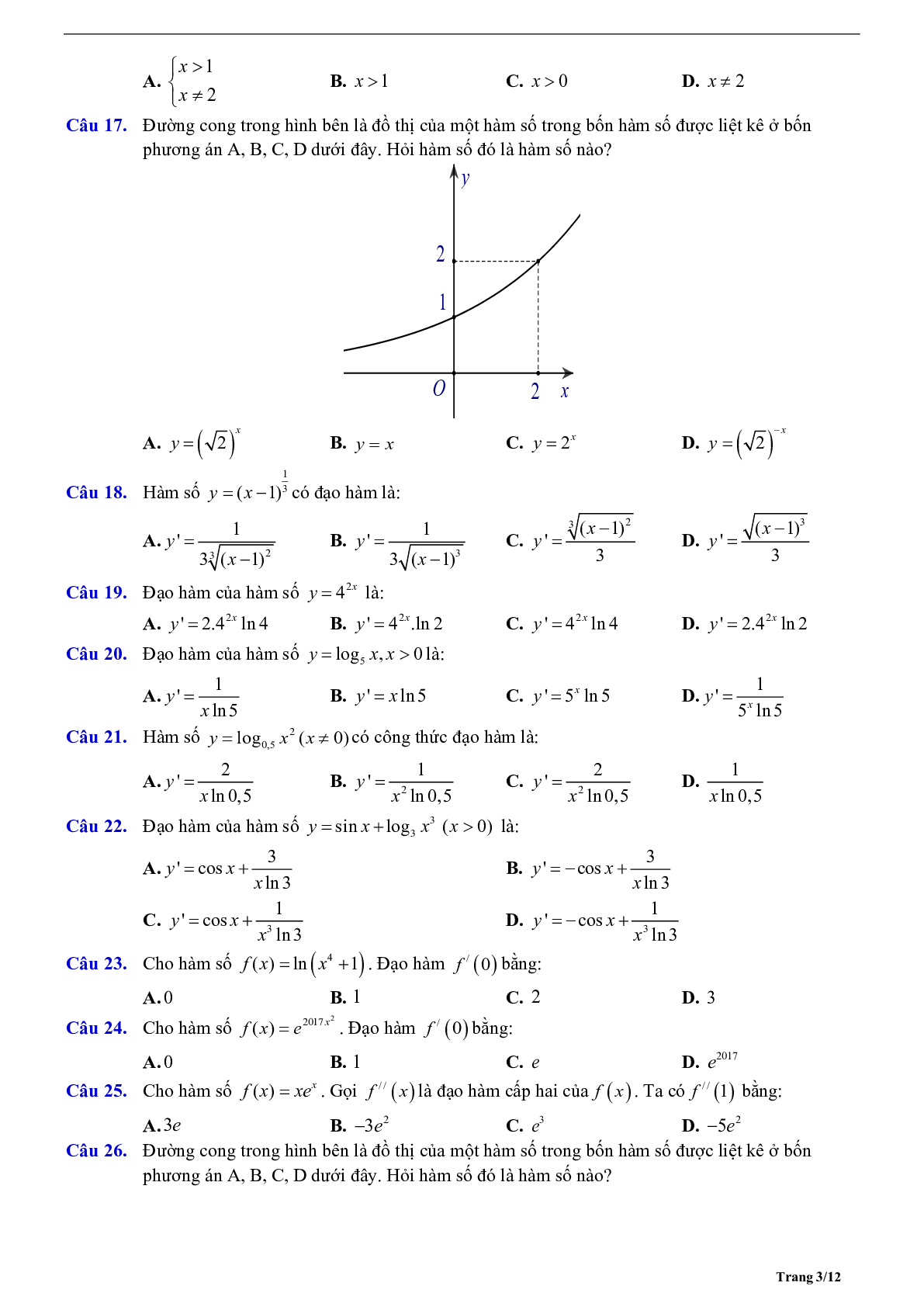 Phương pháp giải Hàm số mũ và Hàm số logarit 2023 (lý thuyết và bài tập) (trang 3)