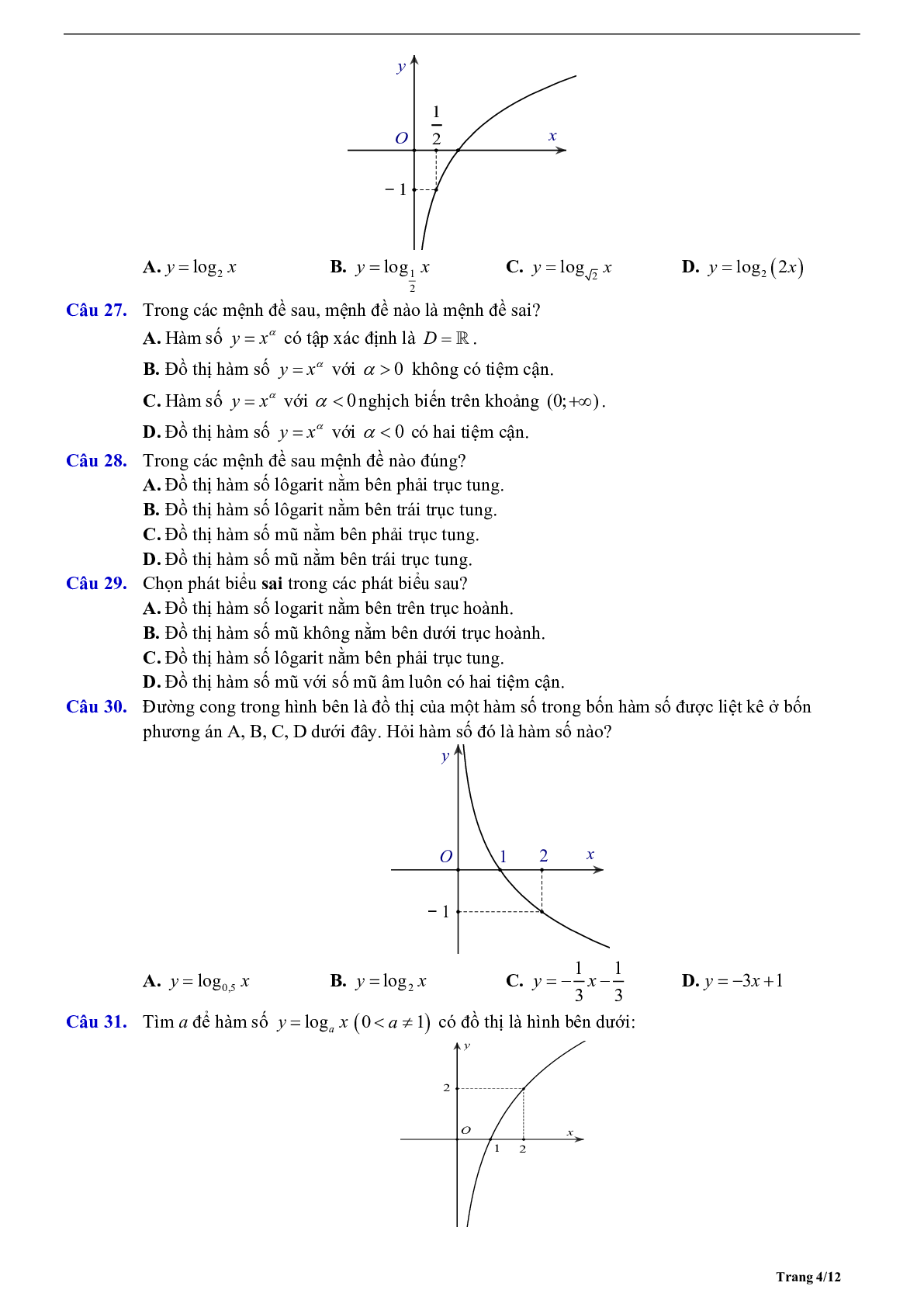 Phương pháp giải Hàm số mũ và Hàm số logarit 2023 (lý thuyết và bài tập) (trang 4)