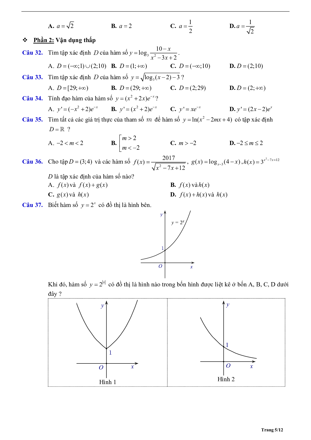 Phương pháp giải Hàm số mũ và Hàm số logarit 2023 (lý thuyết và bài tập) (trang 5)