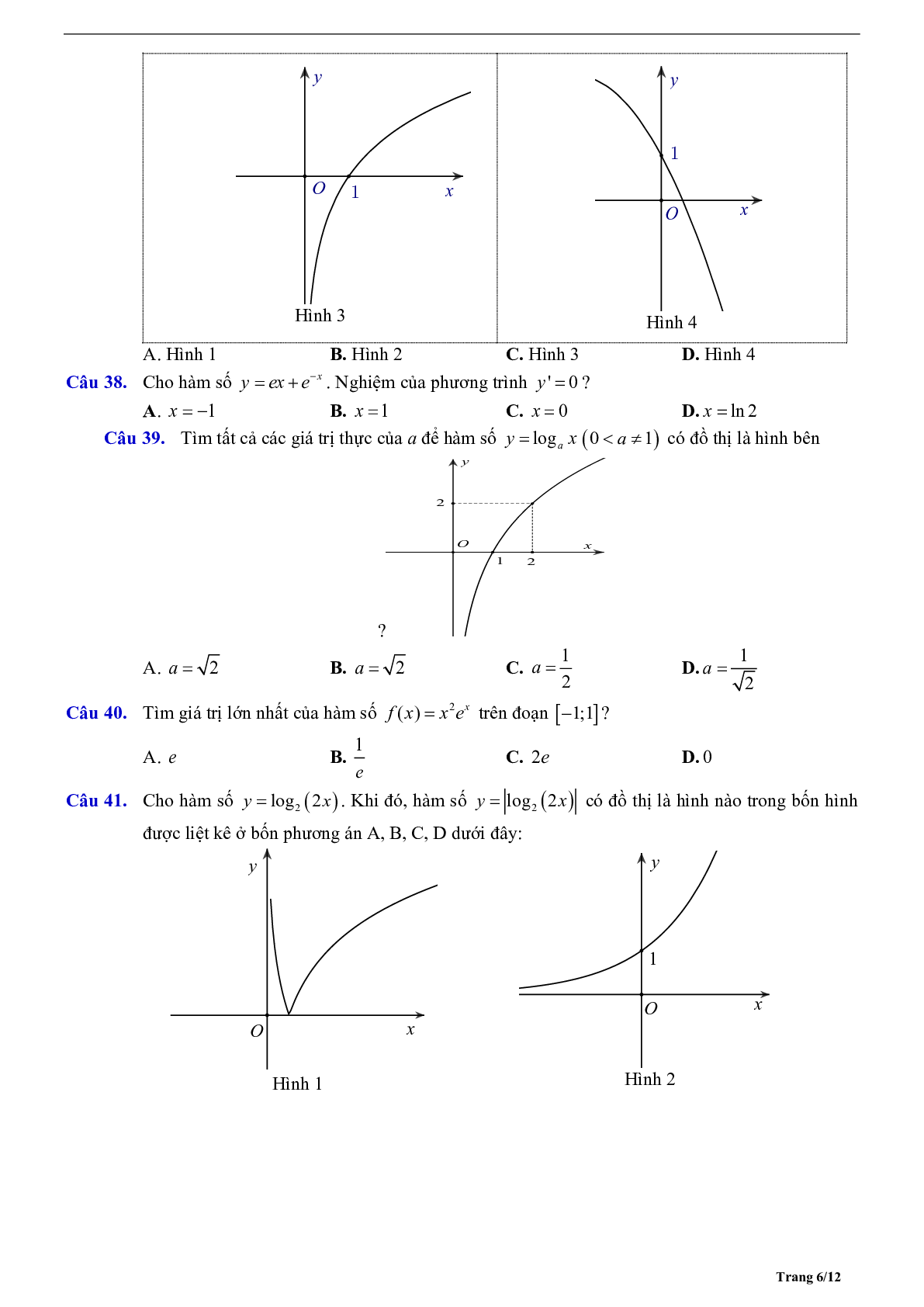 Phương pháp giải Hàm số mũ và Hàm số logarit 2023 (lý thuyết và bài tập) (trang 6)