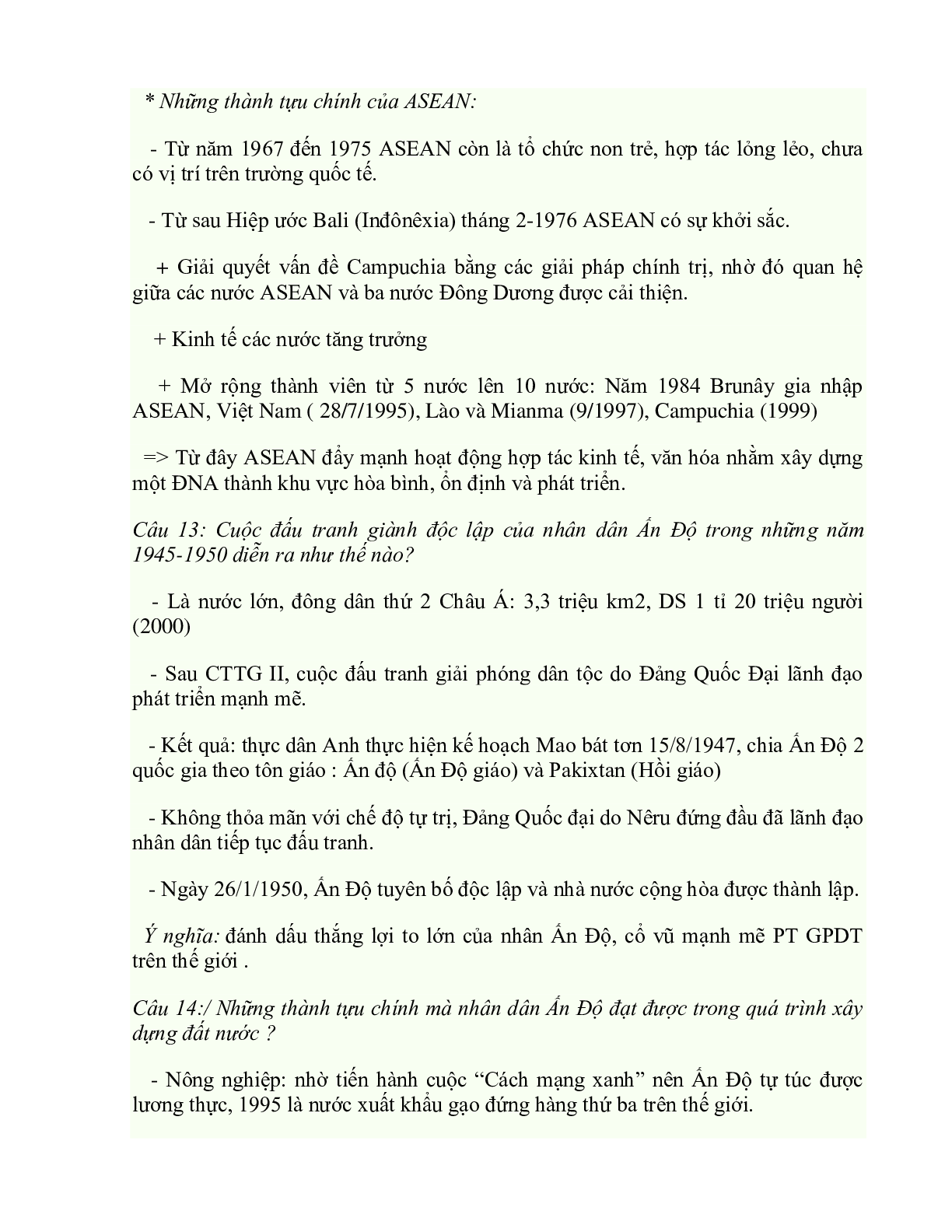 Tổng hợp kiến thức trọng tâm môn lịch sử lớp 12 (trang 10)