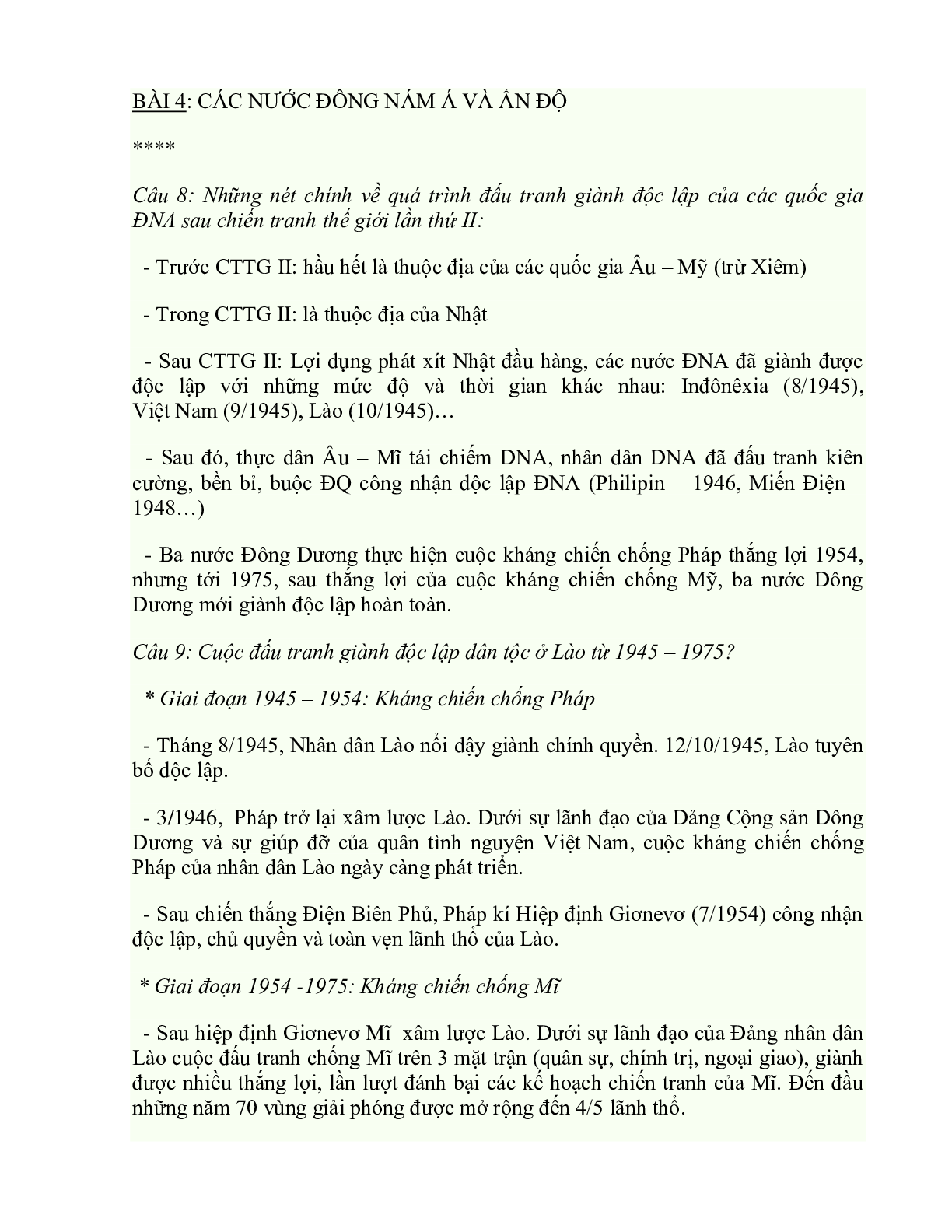 Tổng hợp kiến thức trọng tâm môn lịch sử lớp 12 (trang 7)