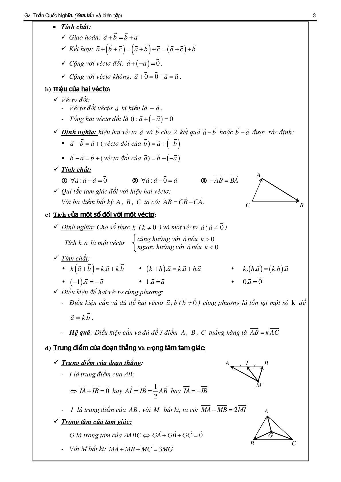 Lý thuyết, bài tập về Vecto và Tọa độ có đáp án (trang 4)