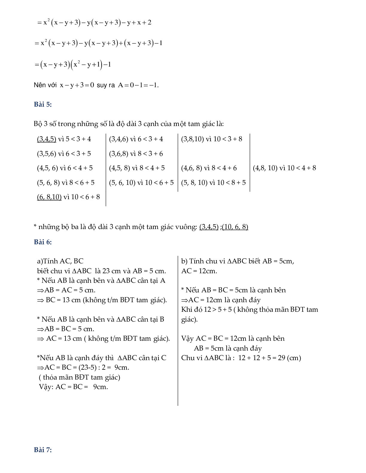 Phiếu bài tập tuần 27 - Toán 7 (trang 3)