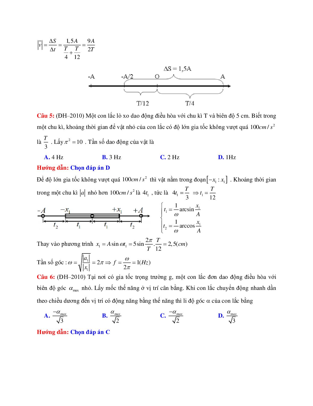 Giải nhanh chuyên đề Dao động cơ môn Vật lý lớp 12 (trang 2)