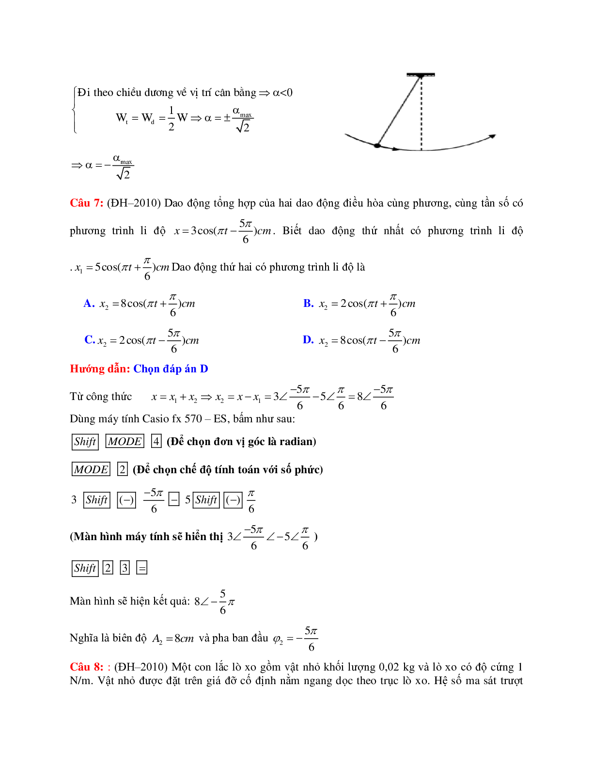 Giải nhanh chuyên đề Dao động cơ môn Vật lý lớp 12 (trang 3)
