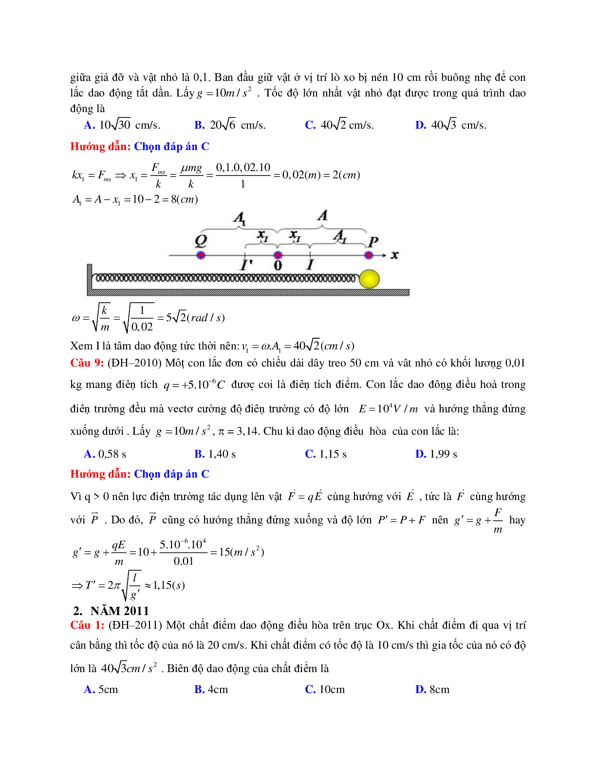 Giải nhanh chuyên đề Dao động cơ môn Vật lý lớp 12 (trang 4)