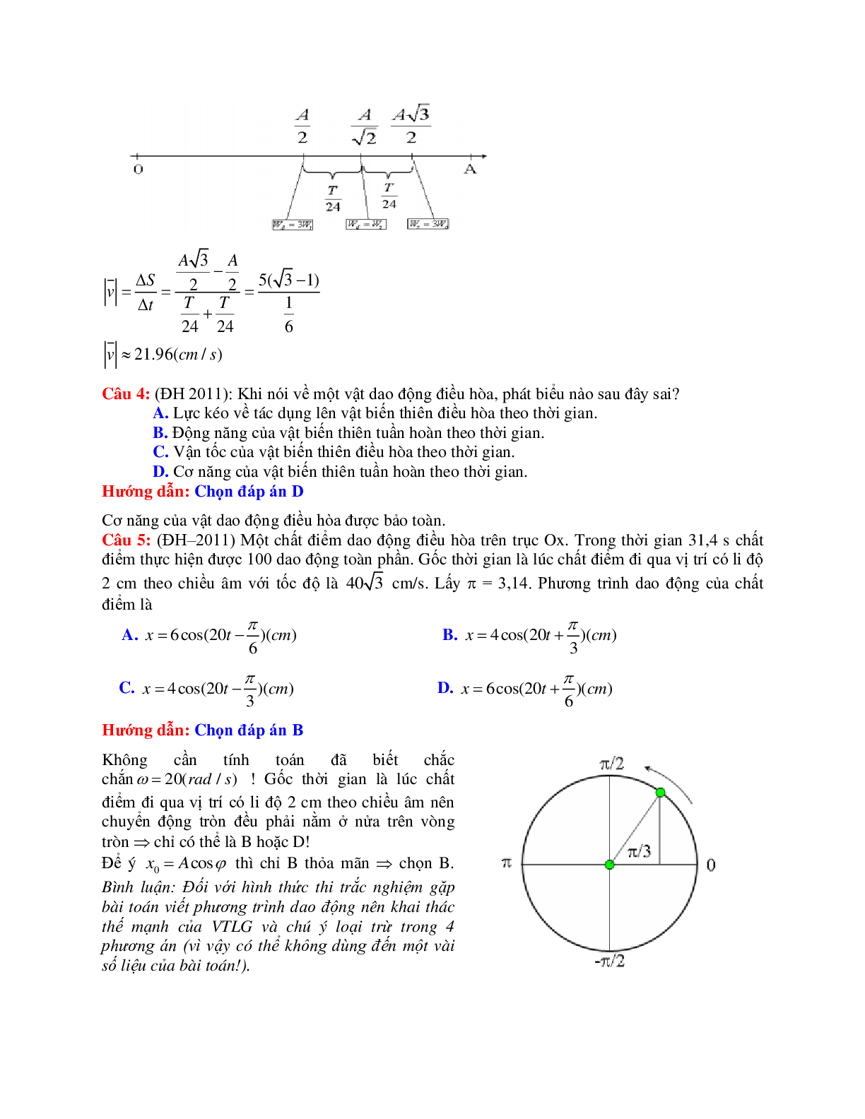 Giải nhanh chuyên đề Dao động cơ môn Vật lý lớp 12 (trang 6)