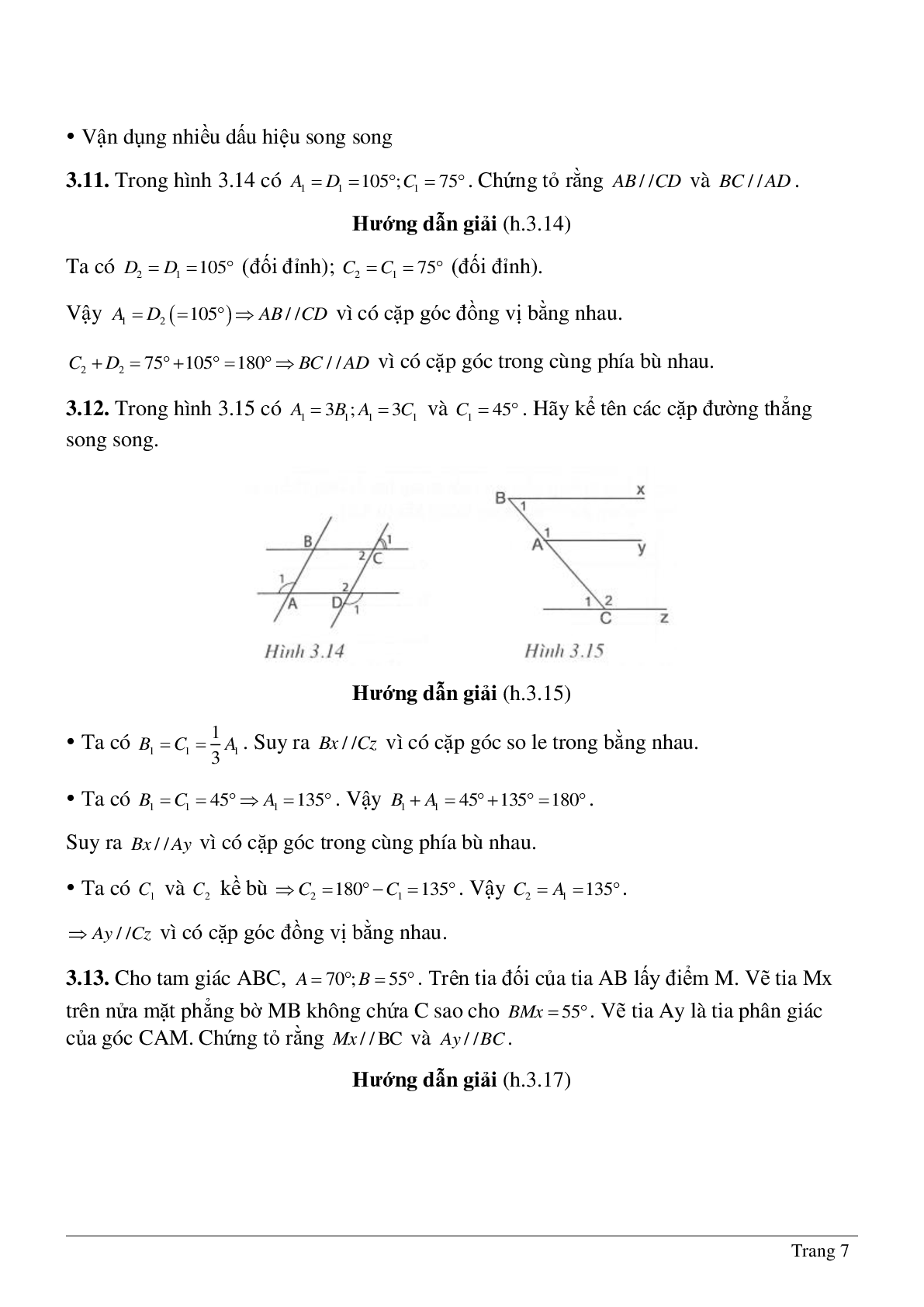 Phương pháp giải về Dấu hiệu hai đường thẳng song song hay nhất (trang 7)