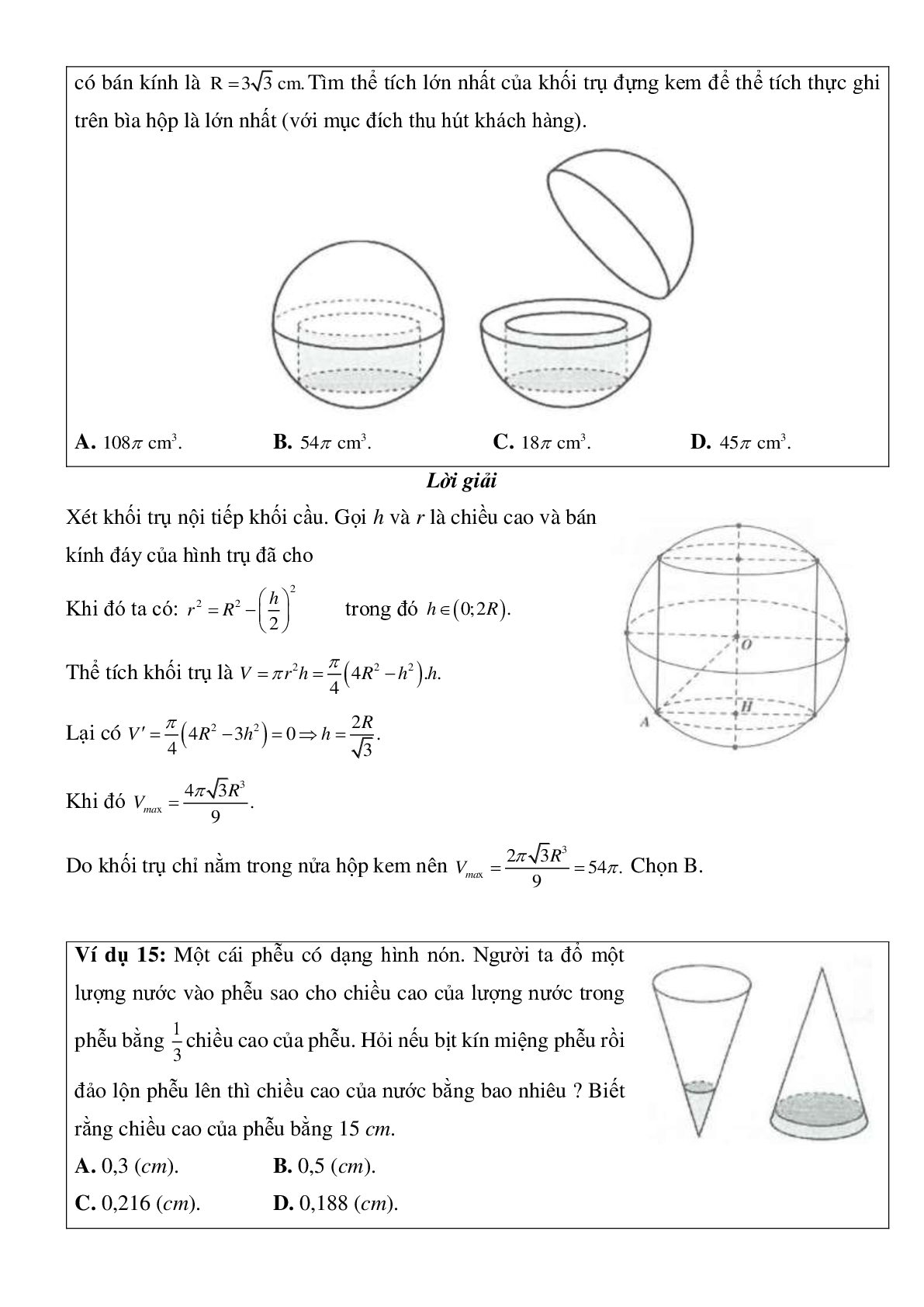 Bài toán thực tế hình không gian có đáp án (trang 10)
