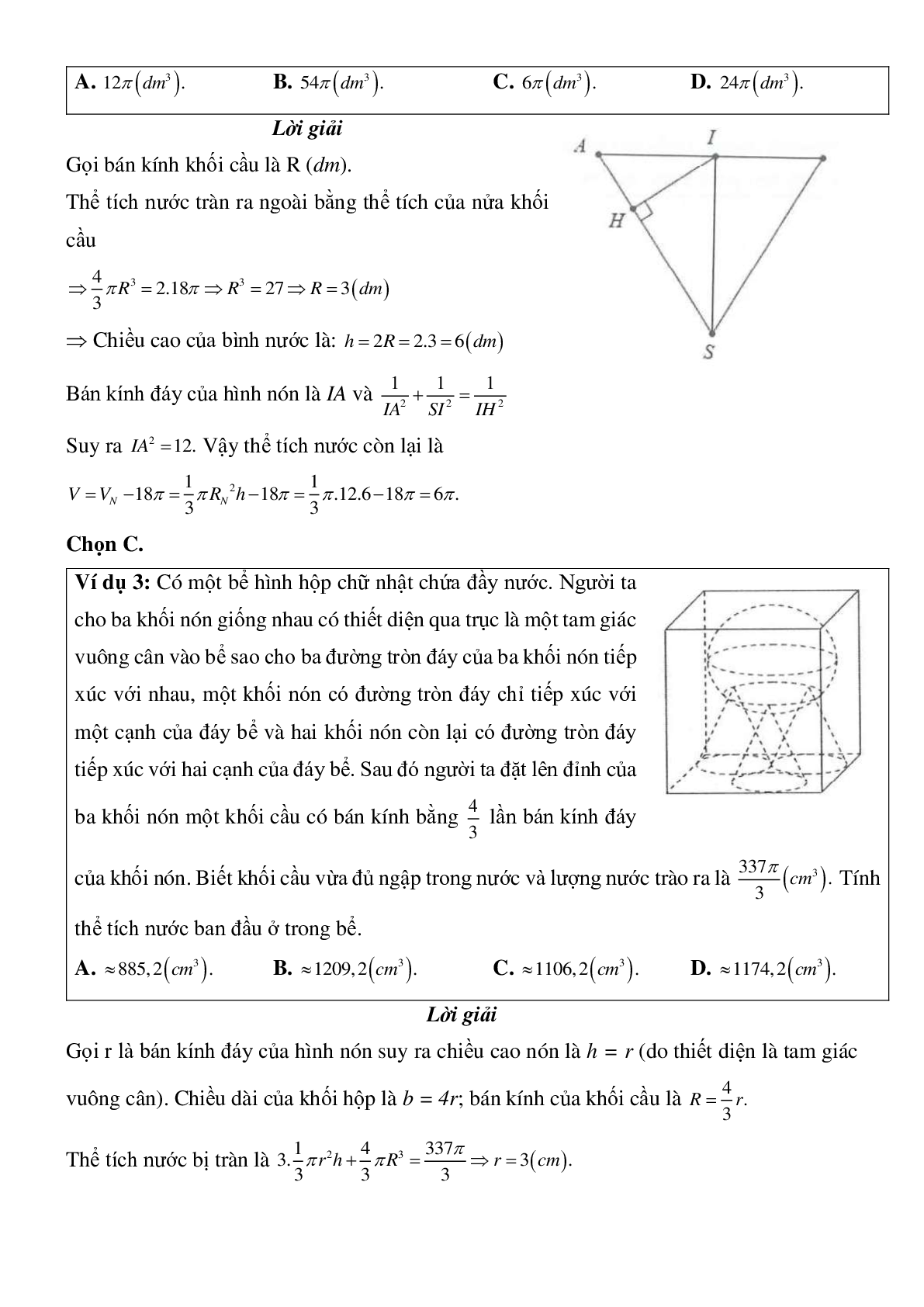 Bài toán thực tế hình không gian có đáp án (trang 2)