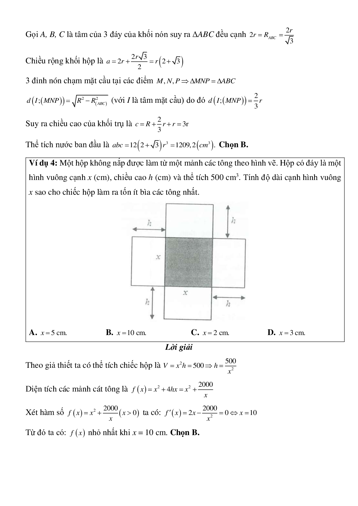 Bài toán thực tế hình không gian có đáp án (trang 3)