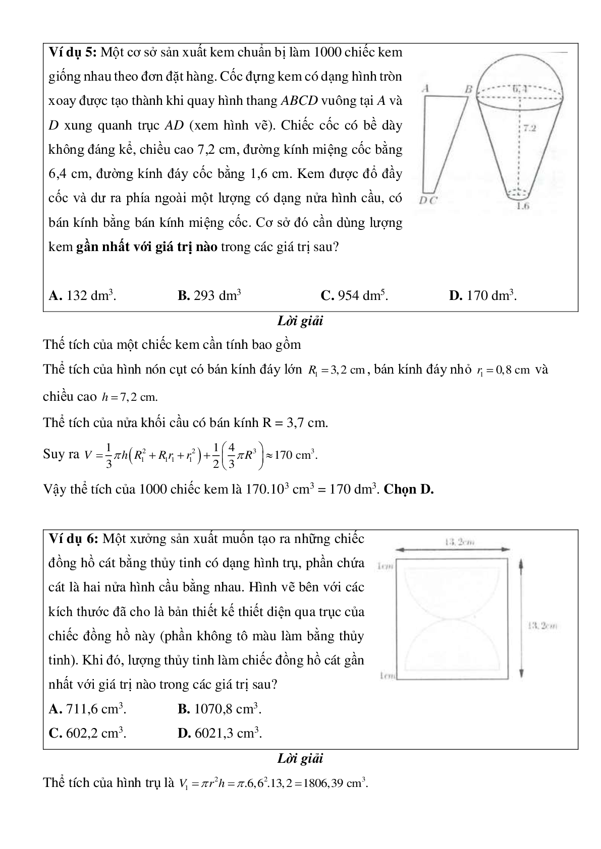 Bài toán thực tế hình không gian có đáp án (trang 4)