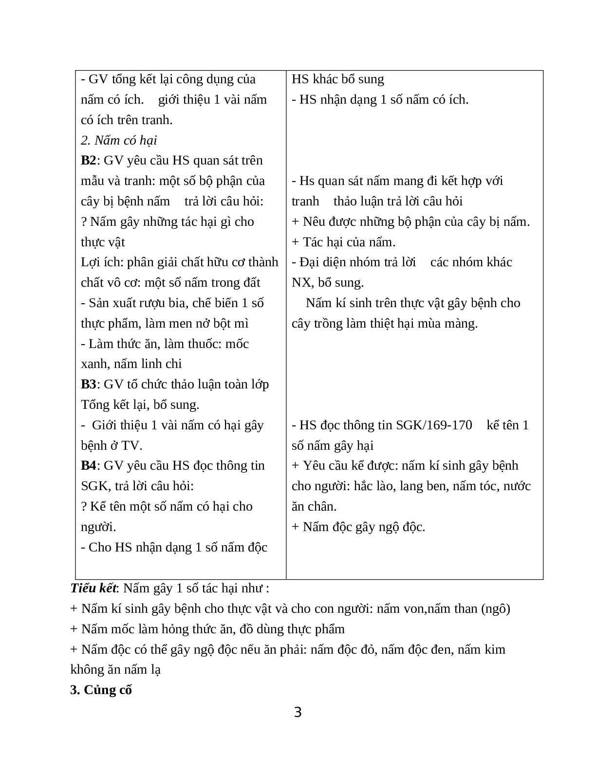 Giáo án Sinh học 6 Bài 51: Nấm (tiếp theo) mới nhất (trang 3)