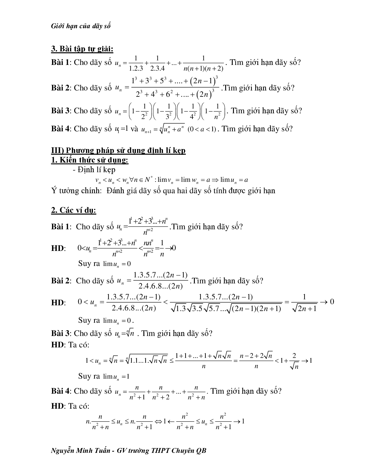 Bài tập nâng cao giới hạn của dãy số (trang 5)