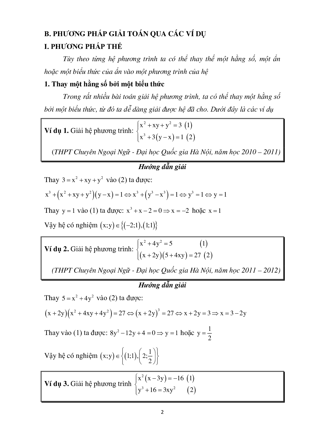 Chuyên đề hệ phương trình bồi dưỡng hệ phương trình (trang 2)