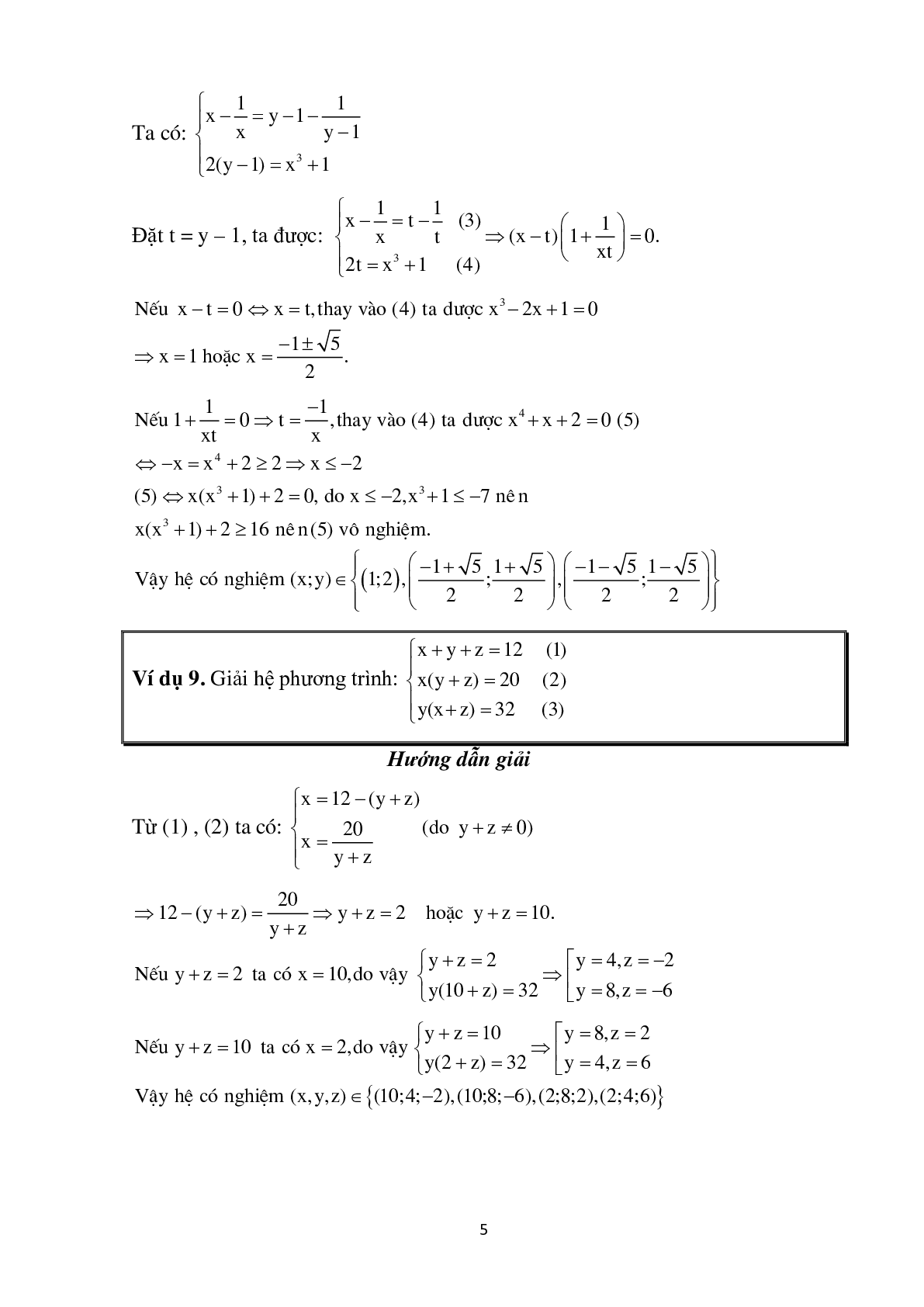 Chuyên đề hệ phương trình bồi dưỡng hệ phương trình (trang 5)