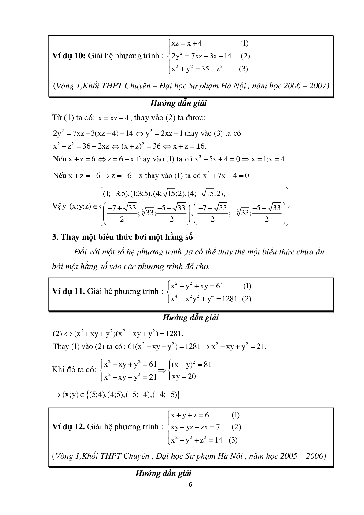 Chuyên đề hệ phương trình bồi dưỡng hệ phương trình (trang 6)