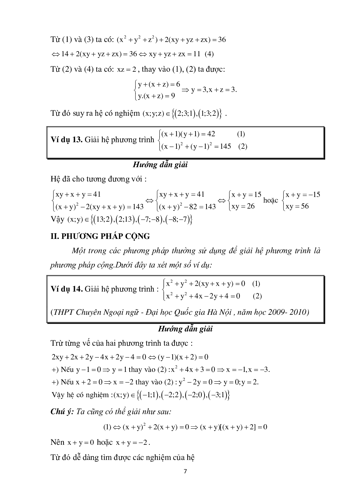 Chuyên đề hệ phương trình bồi dưỡng hệ phương trình (trang 7)