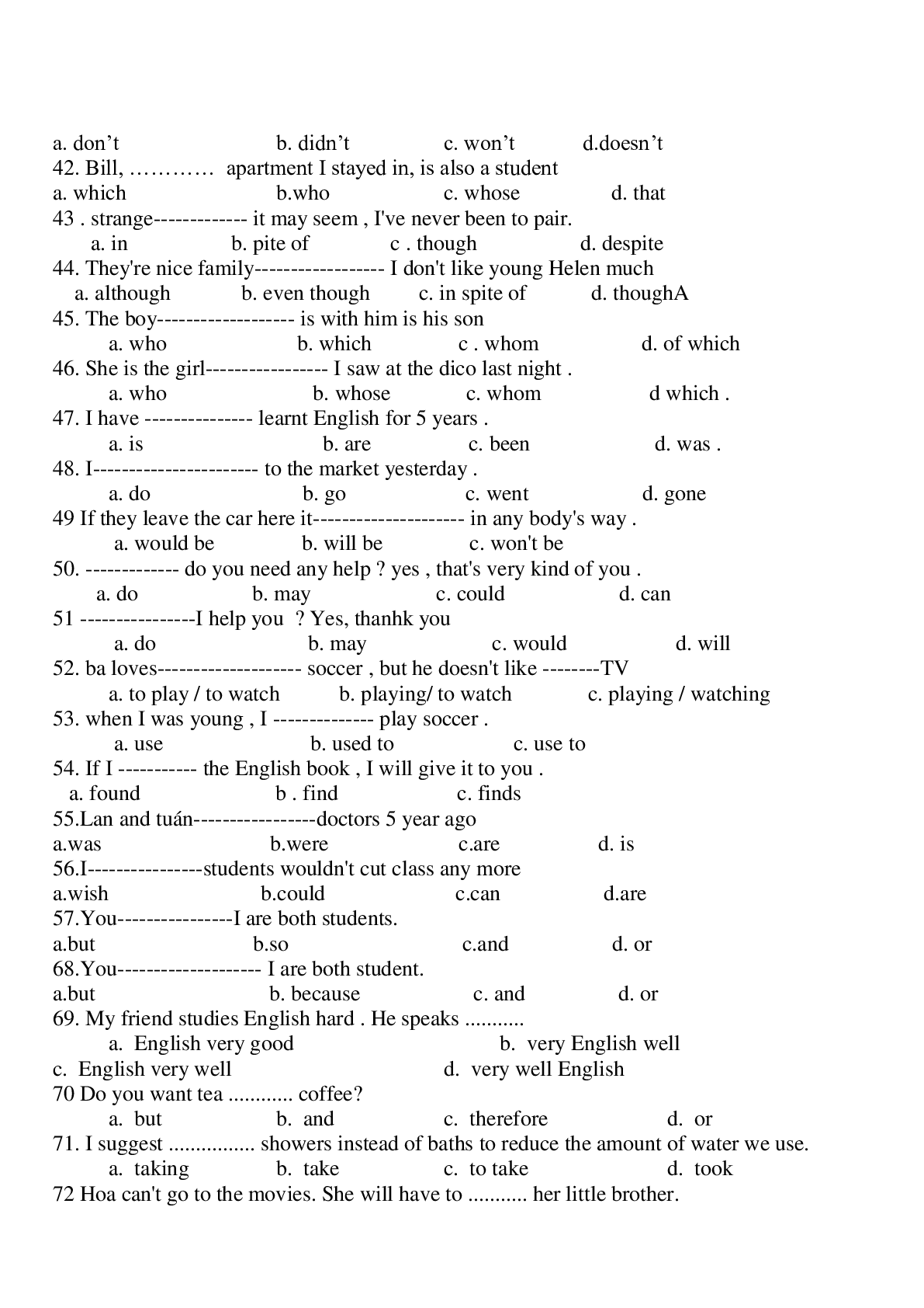 Tổng hợp 400 câu trắc nghiệm ôn tập Tiếng anh 9 có đáp án, chọn lọc (trang 3)
