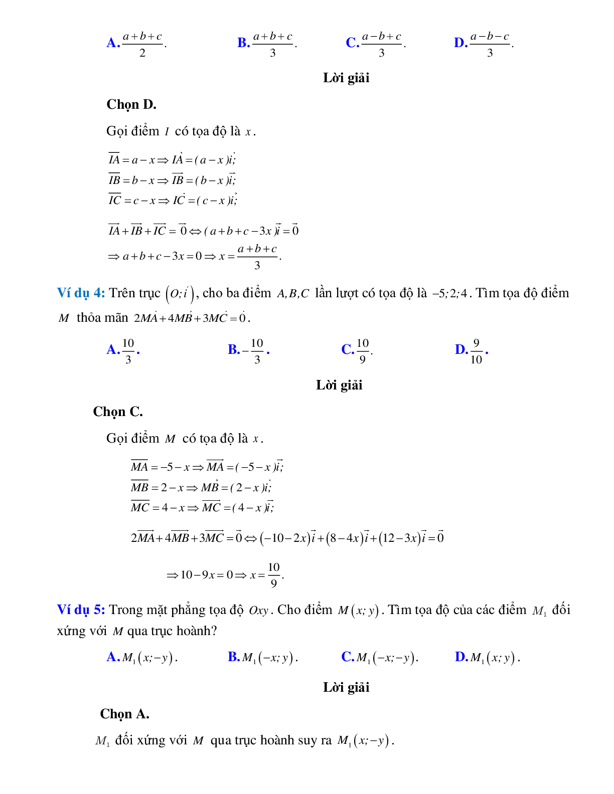 Bài tập Tìm tọa độ của một điểm, tọa độ vecto có đáp án (trang 2)