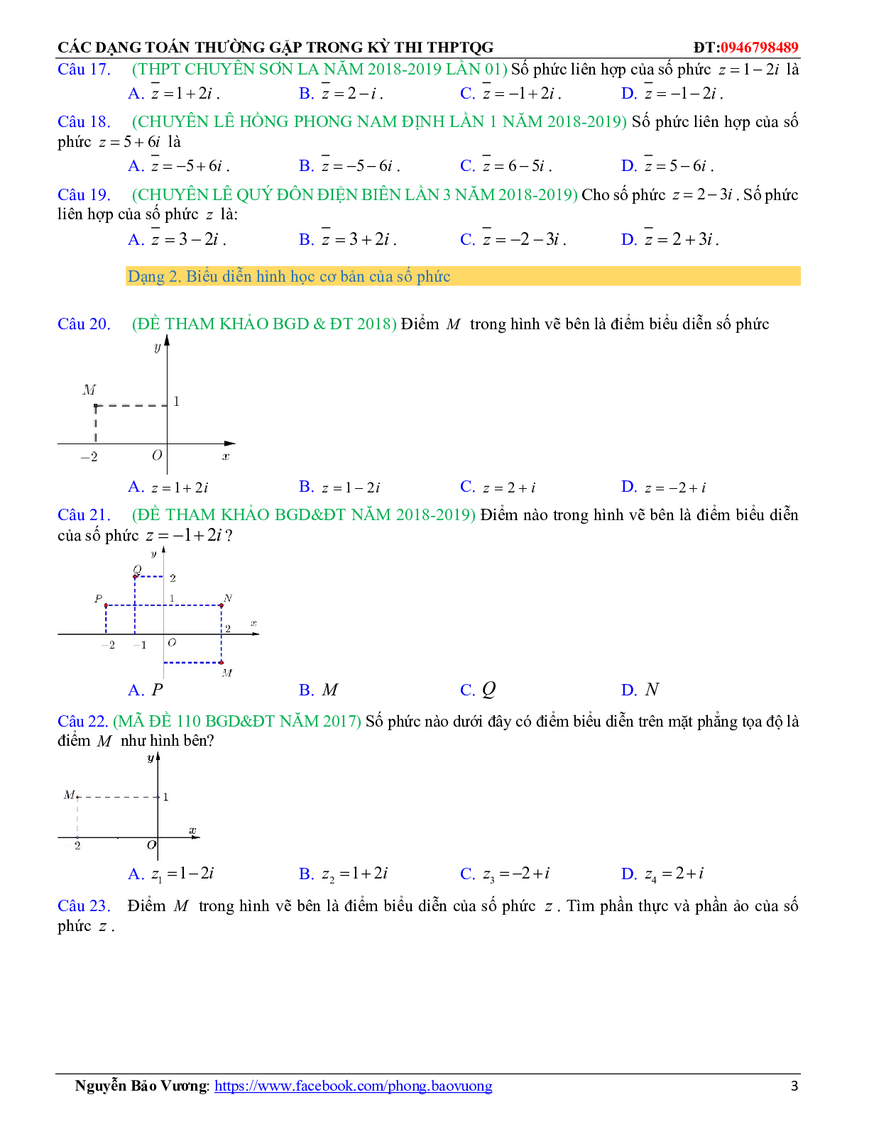 Các dạng toán về số phức thường gặp trong kỳ thi THPTQG (trang 3)