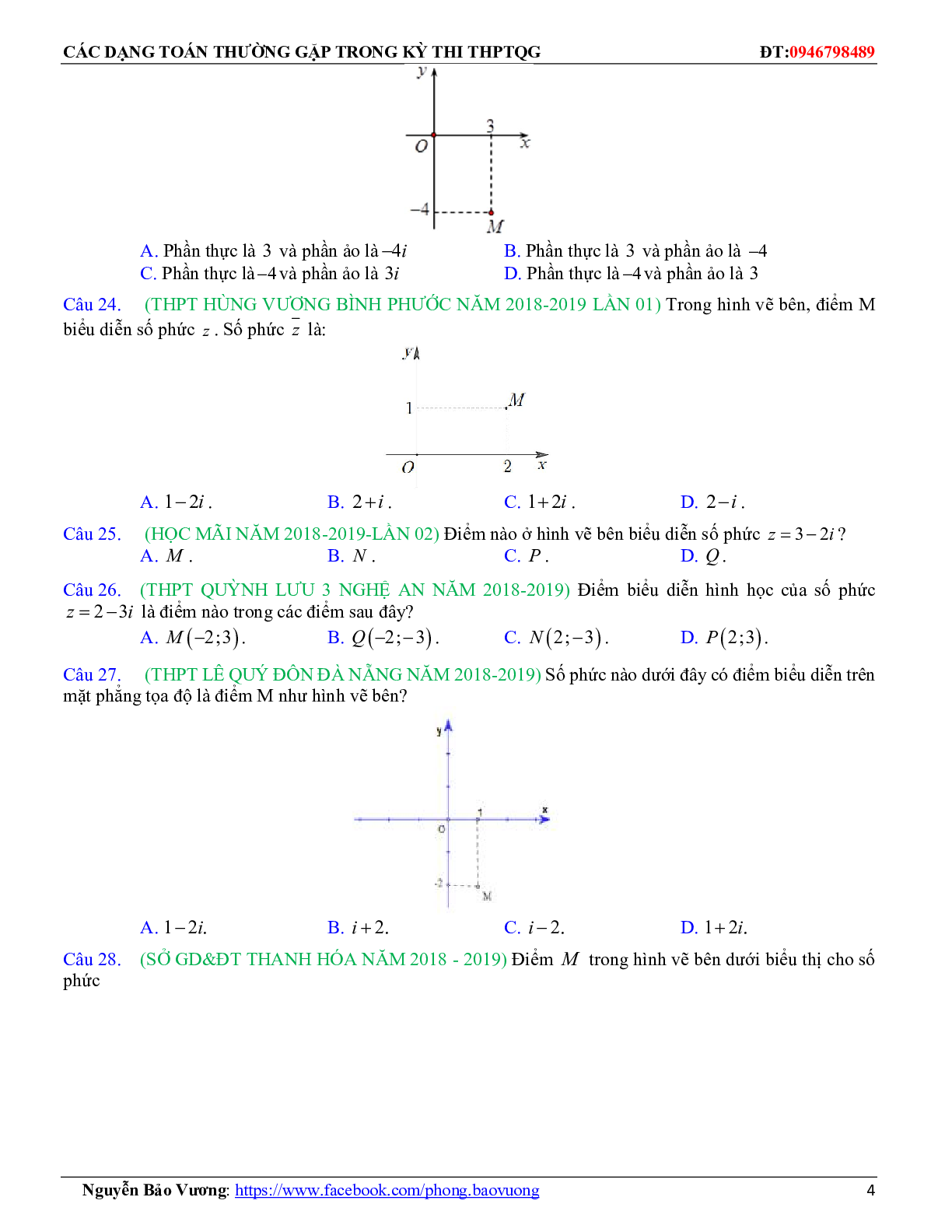 Các dạng toán về số phức thường gặp trong kỳ thi THPTQG (trang 4)