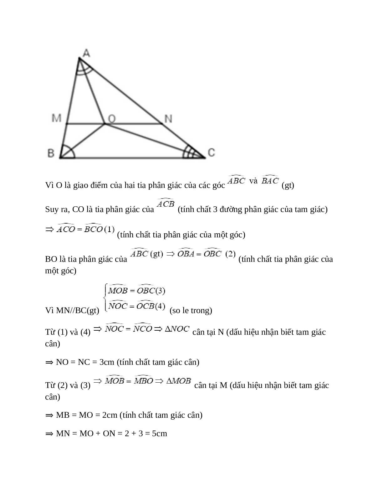 Trắc nghiệm Tính chất ba đường phân giác của tam giác có đáp án – Toán lớp 7 (trang 5)